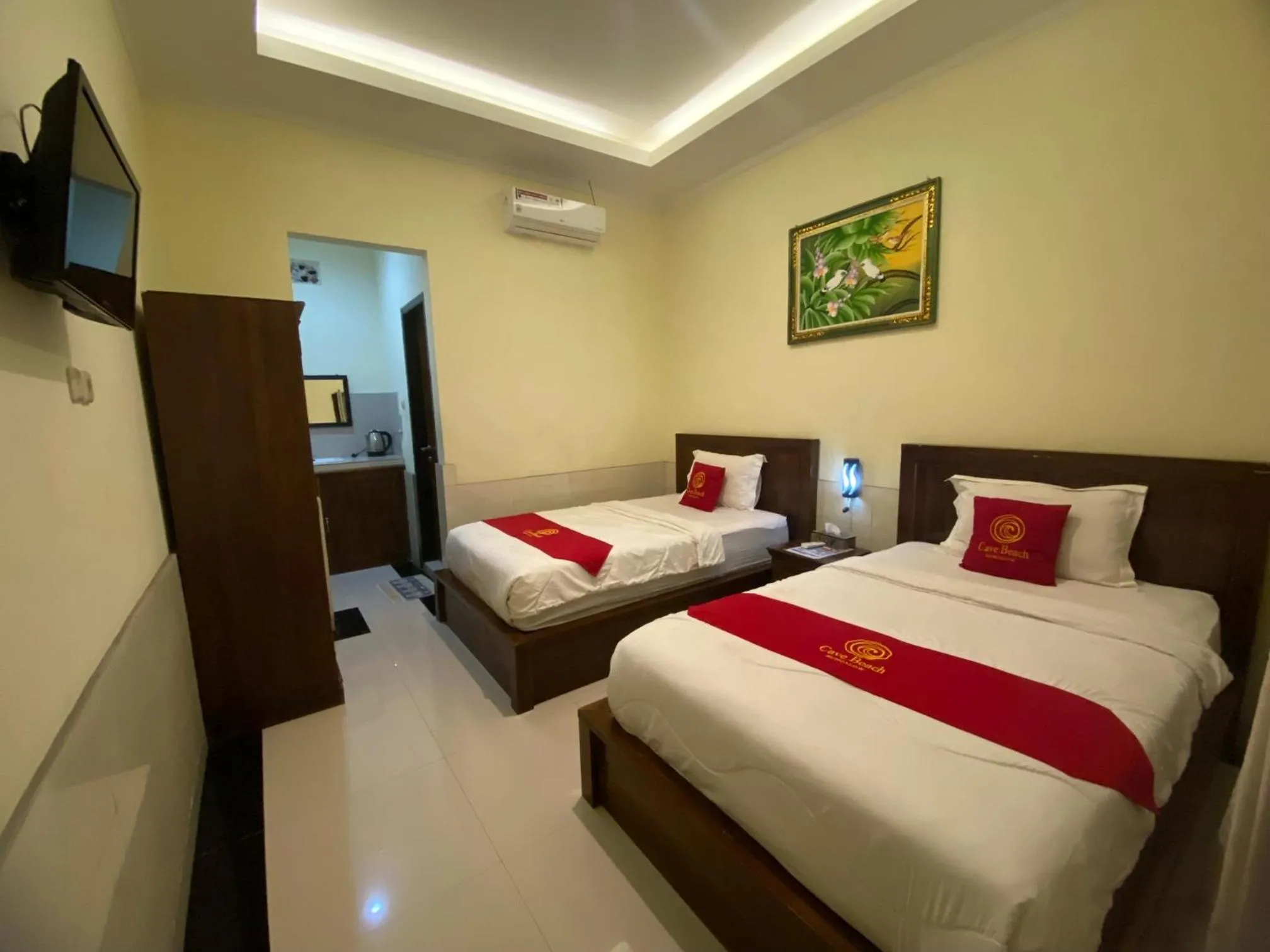 Bed in Cave Beach Bungalow