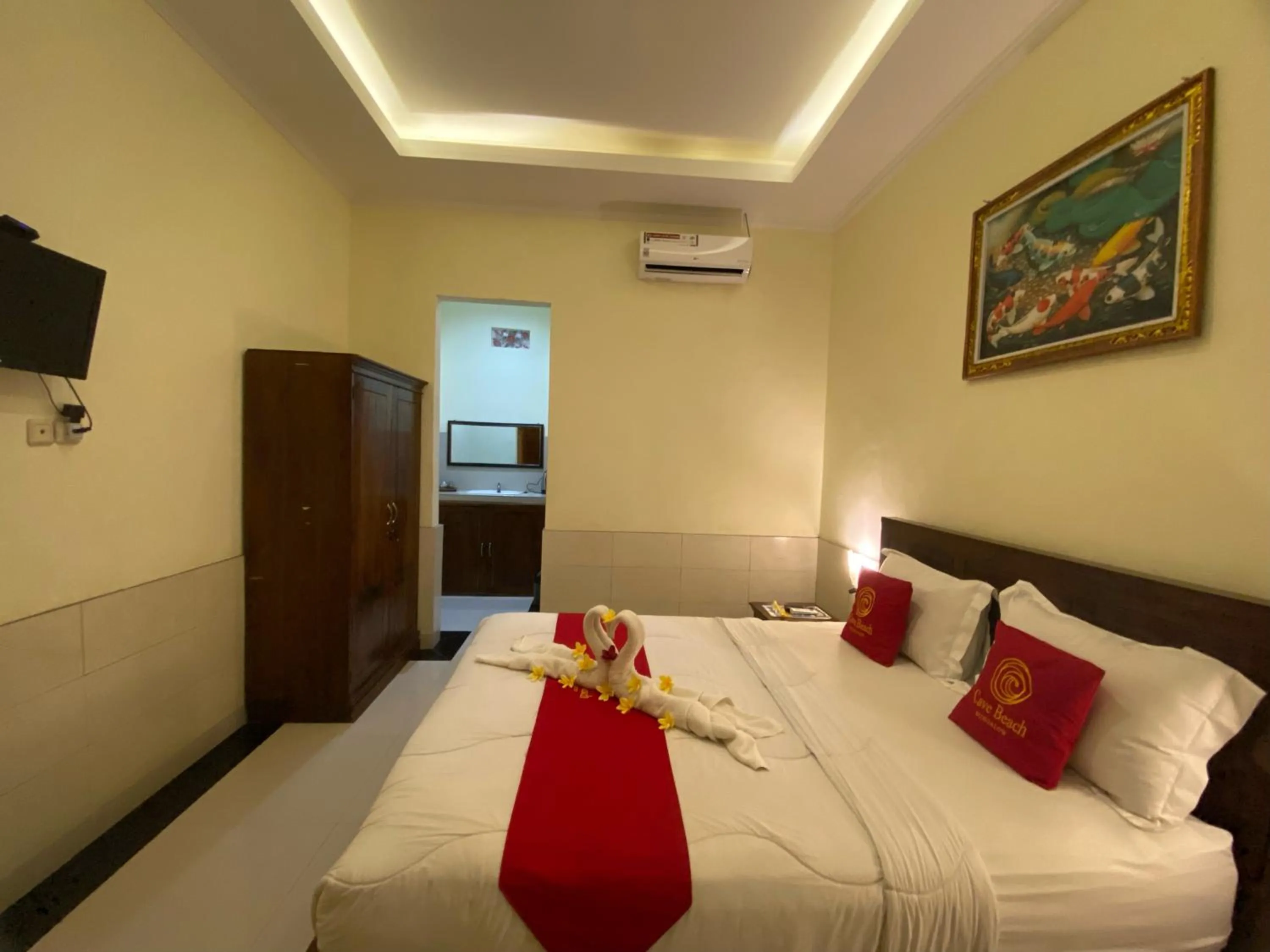 Bed in Cave Beach Bungalow