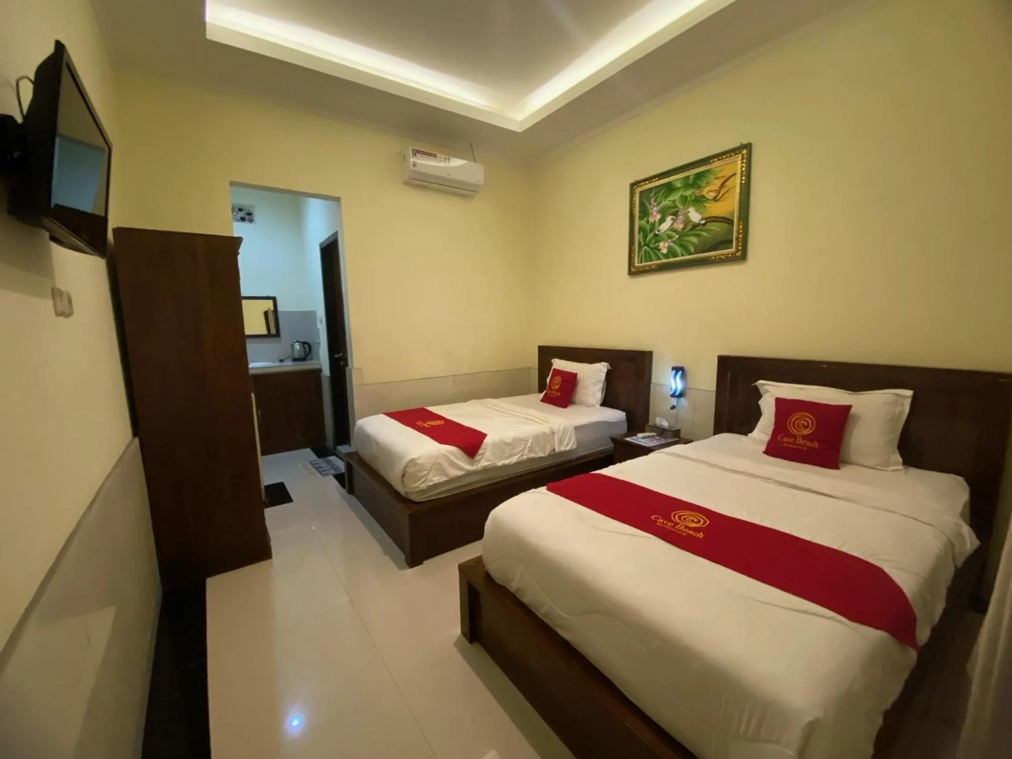 Bed in Cave Beach Bungalow