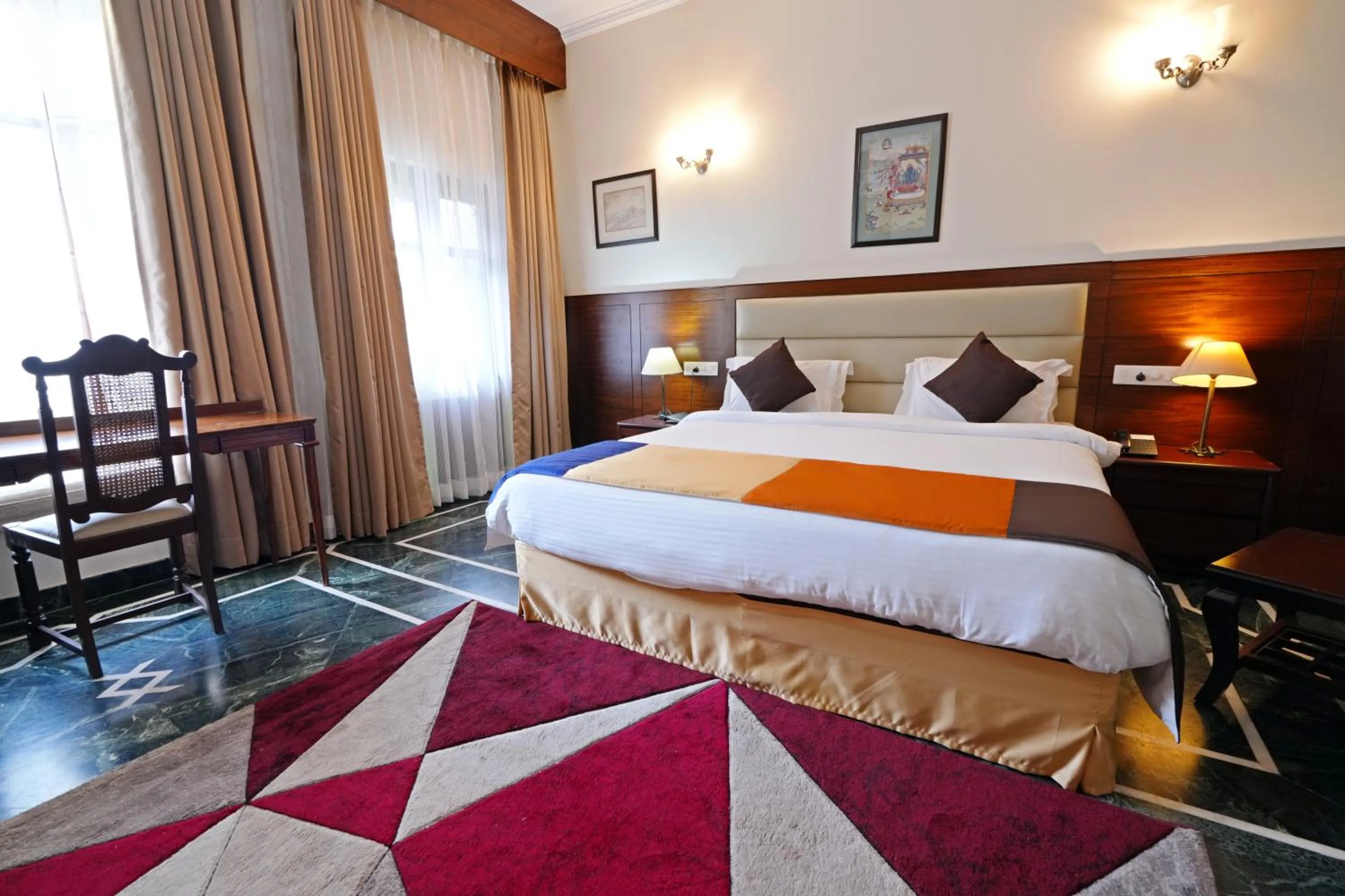 Bed in WelcomHeritage Taragarh Palace