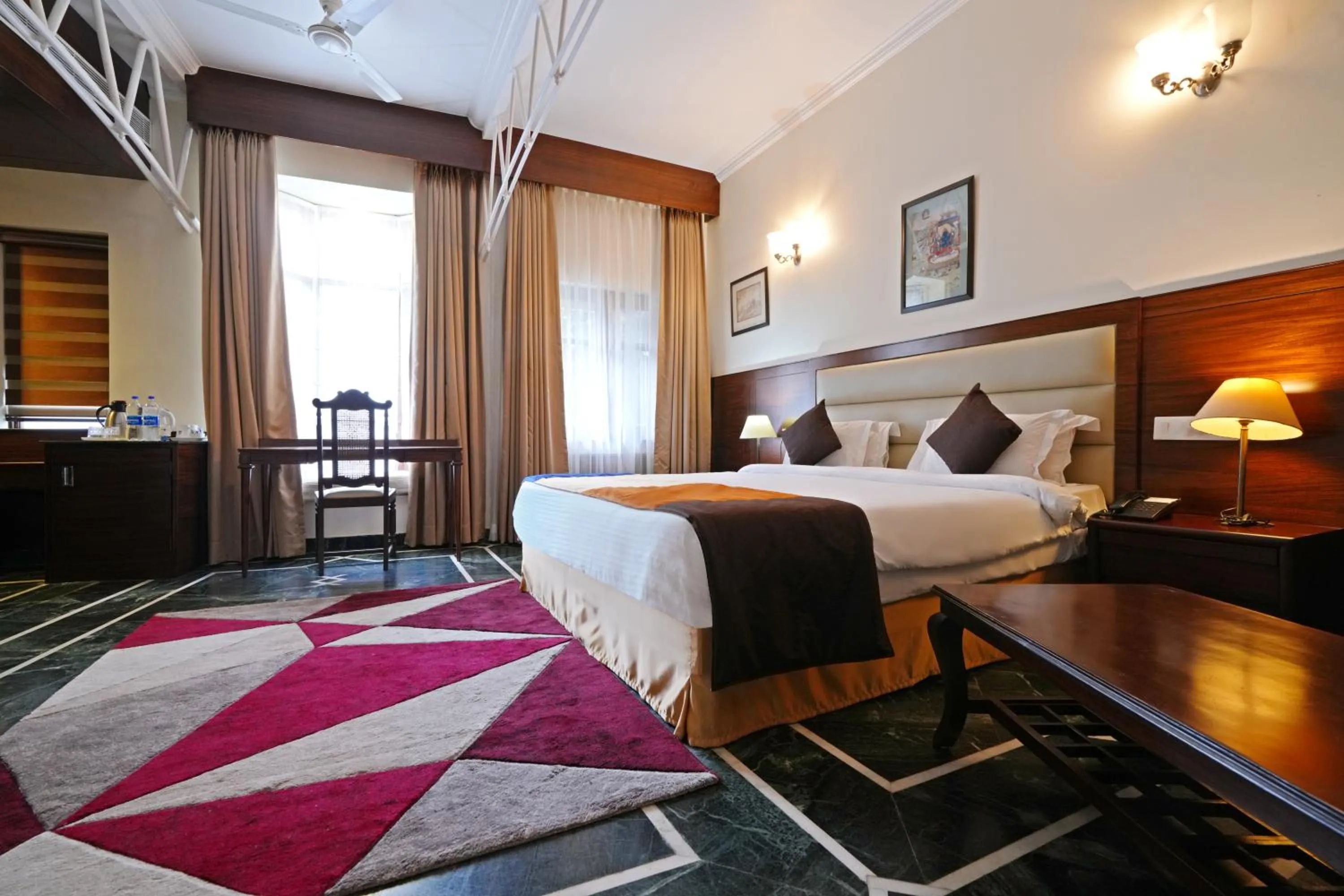 Photo of the whole room, Bed in WelcomHeritage Taragarh Palace