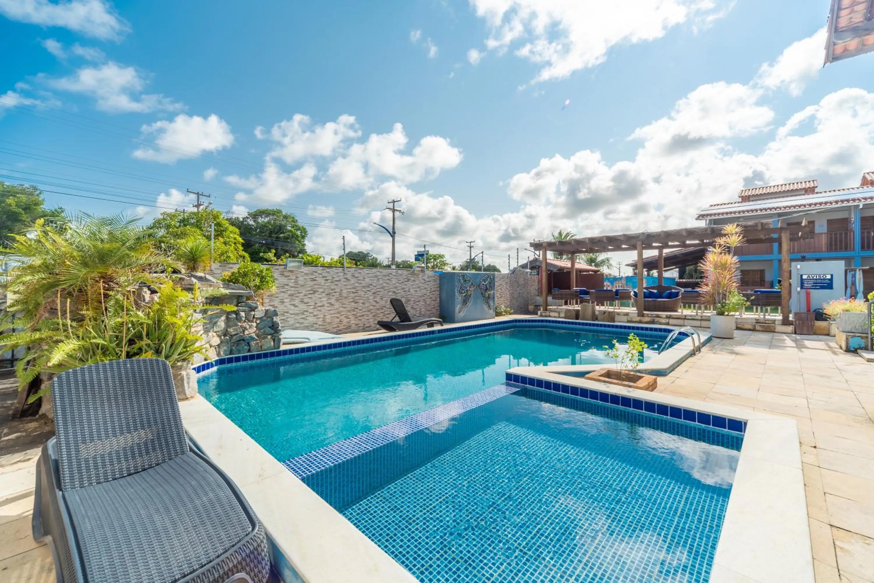 Pool view in Pousada Blue Viking