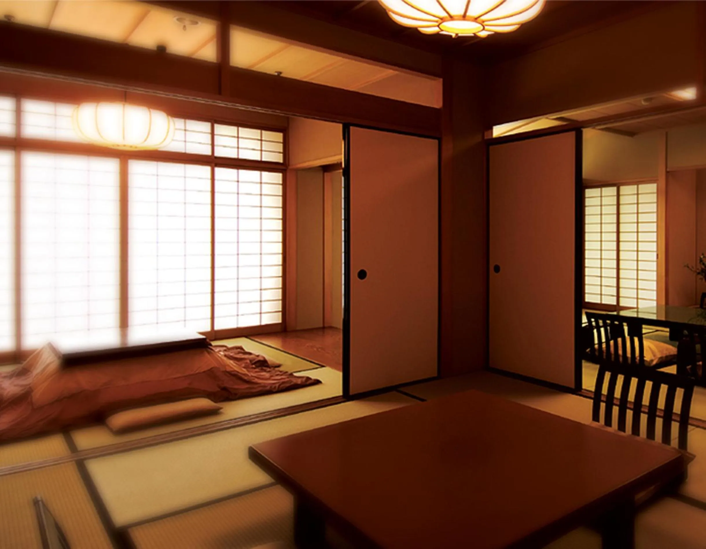 Photo of the whole room, Bed in Ginsuisou Choraku