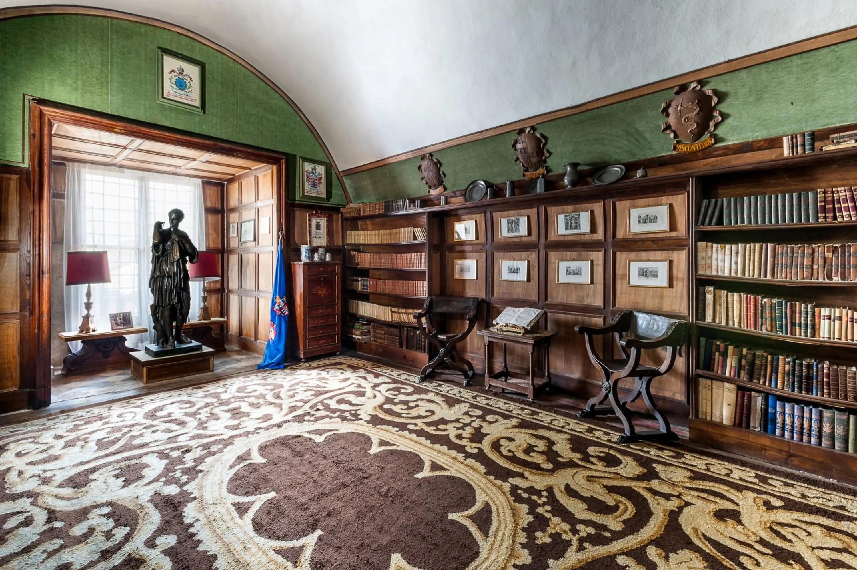Library in Castello Di Compiano Hotel Relais Museum