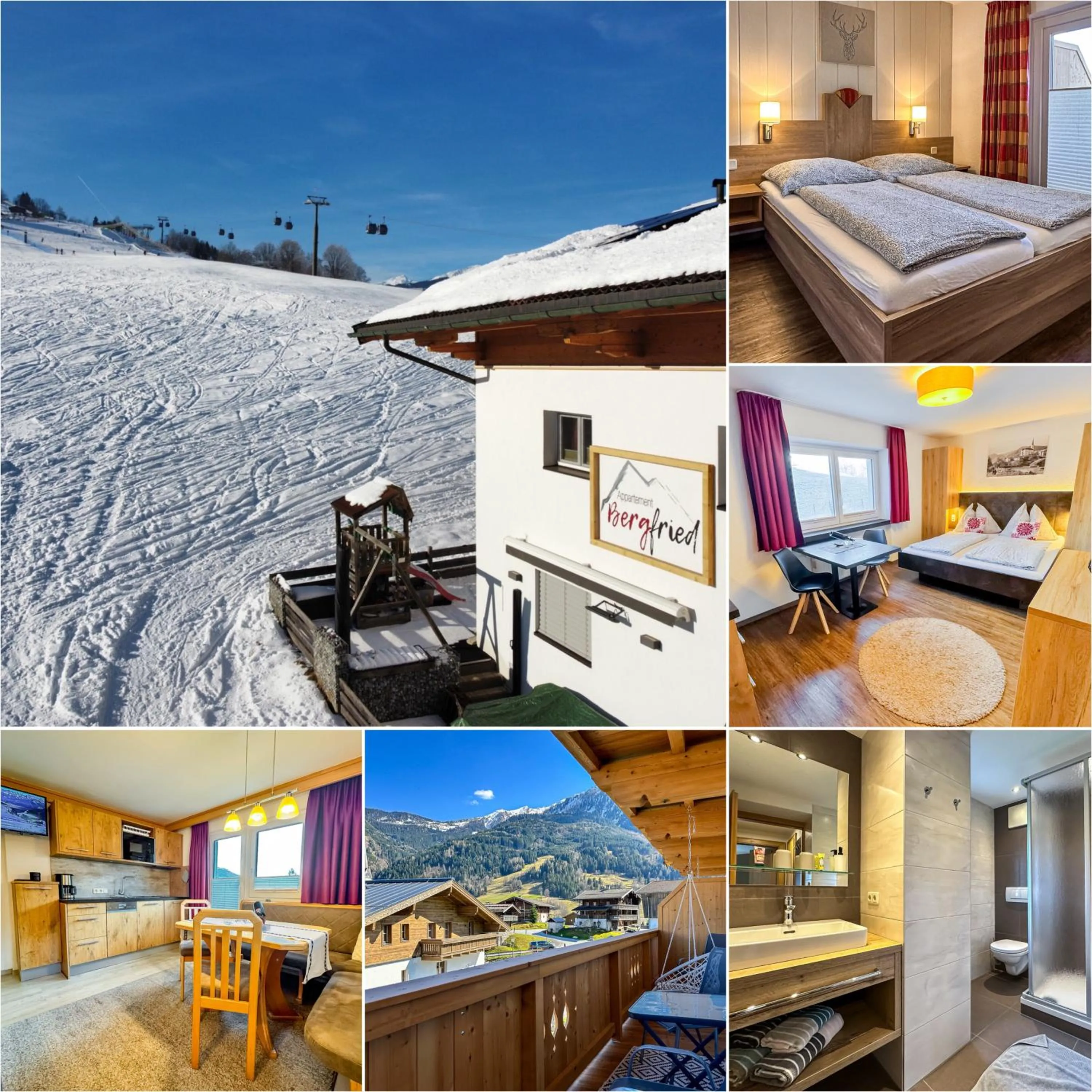 Appartements Bergfried - Ski In Ski Out bis ca Mitte oder Ende März, inklusive Sommerkarte, zentral mit Ausblick über Kaprun