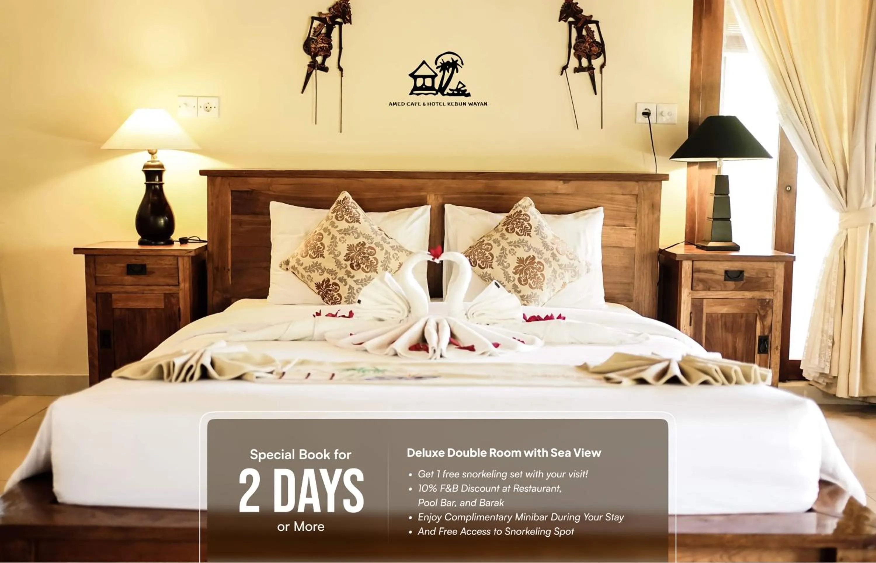 Bed in Amed Cafe & Hotel Kebun Wayan