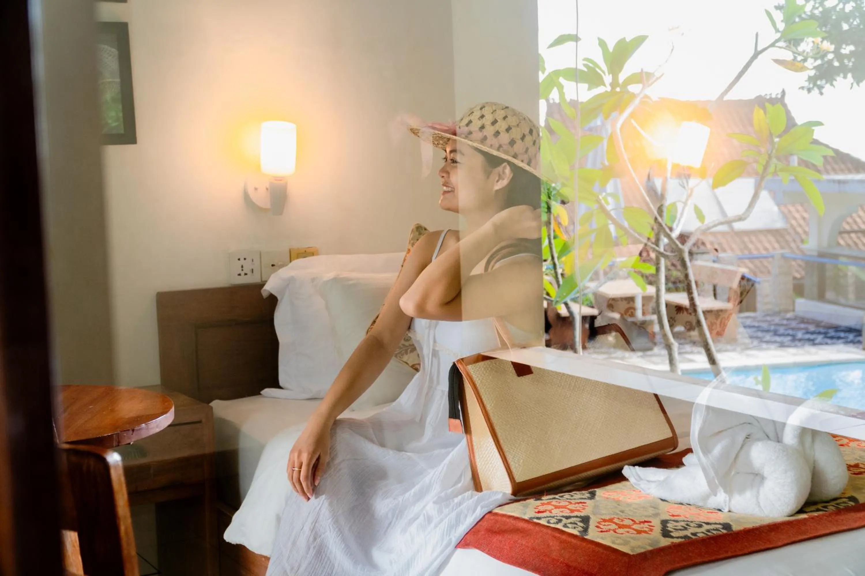 Bed in Amed Cafe & Hotel Kebun Wayan