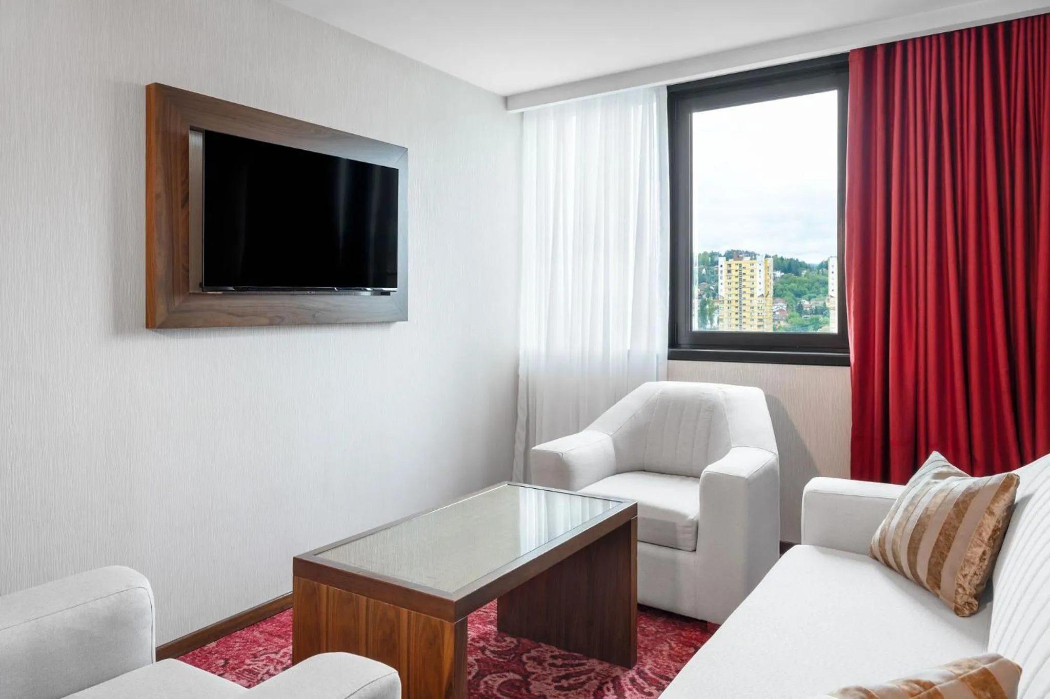 View (from property/room), Bed in Movenpick hotel Sarajevo