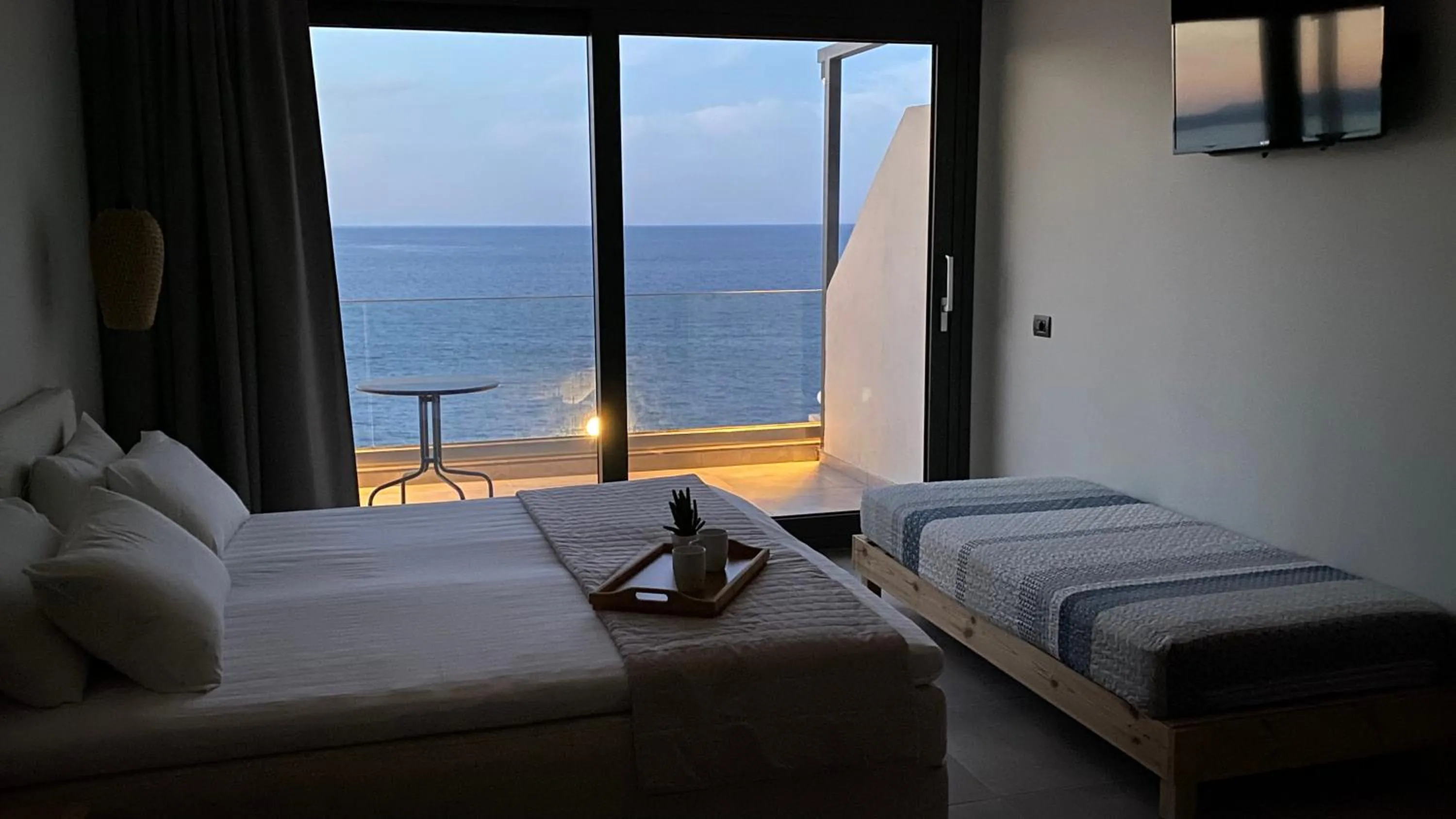 Balcony/Terrace, Bed in Ostria Apartments