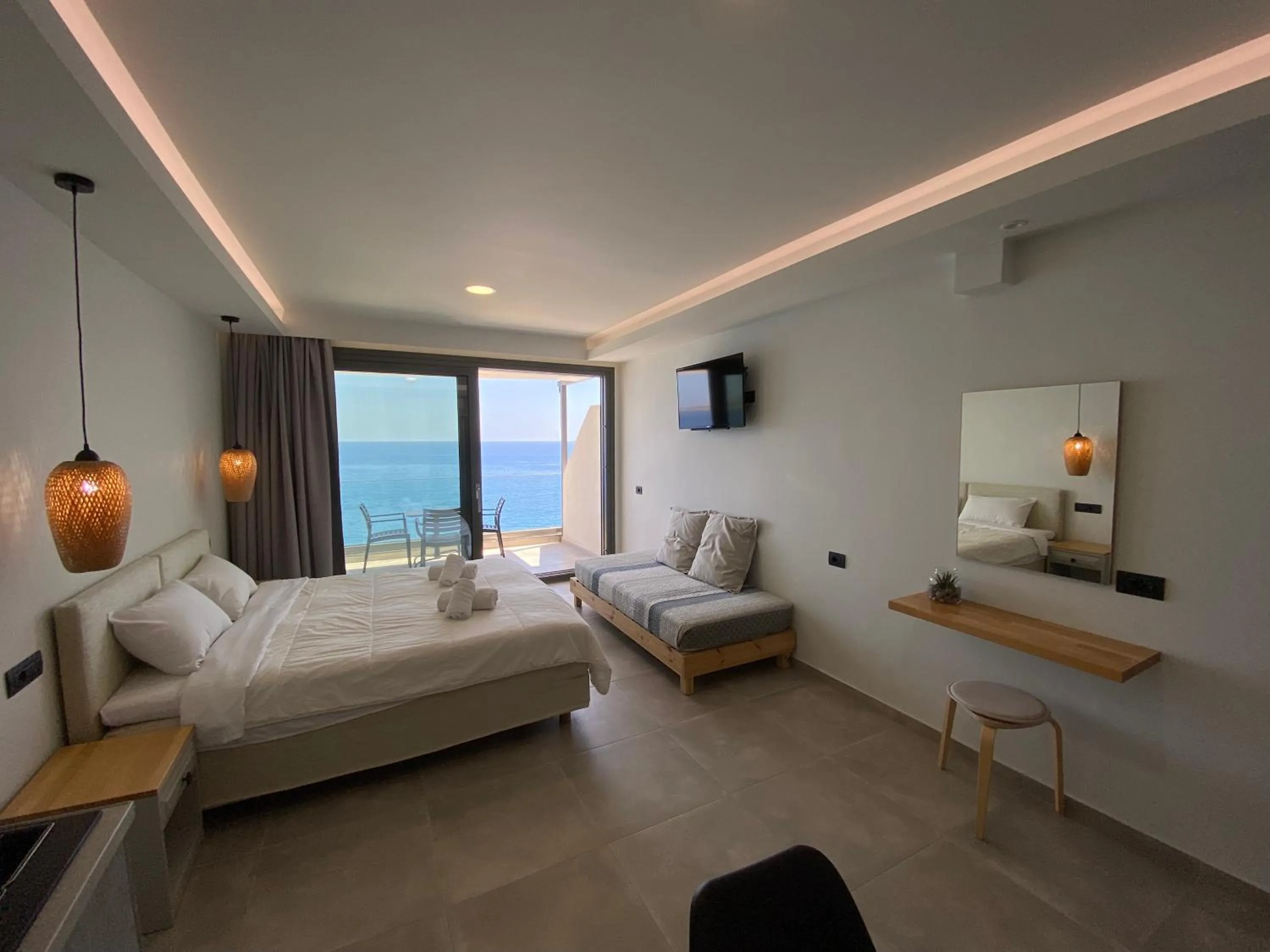 Bed in Ostria Apartments