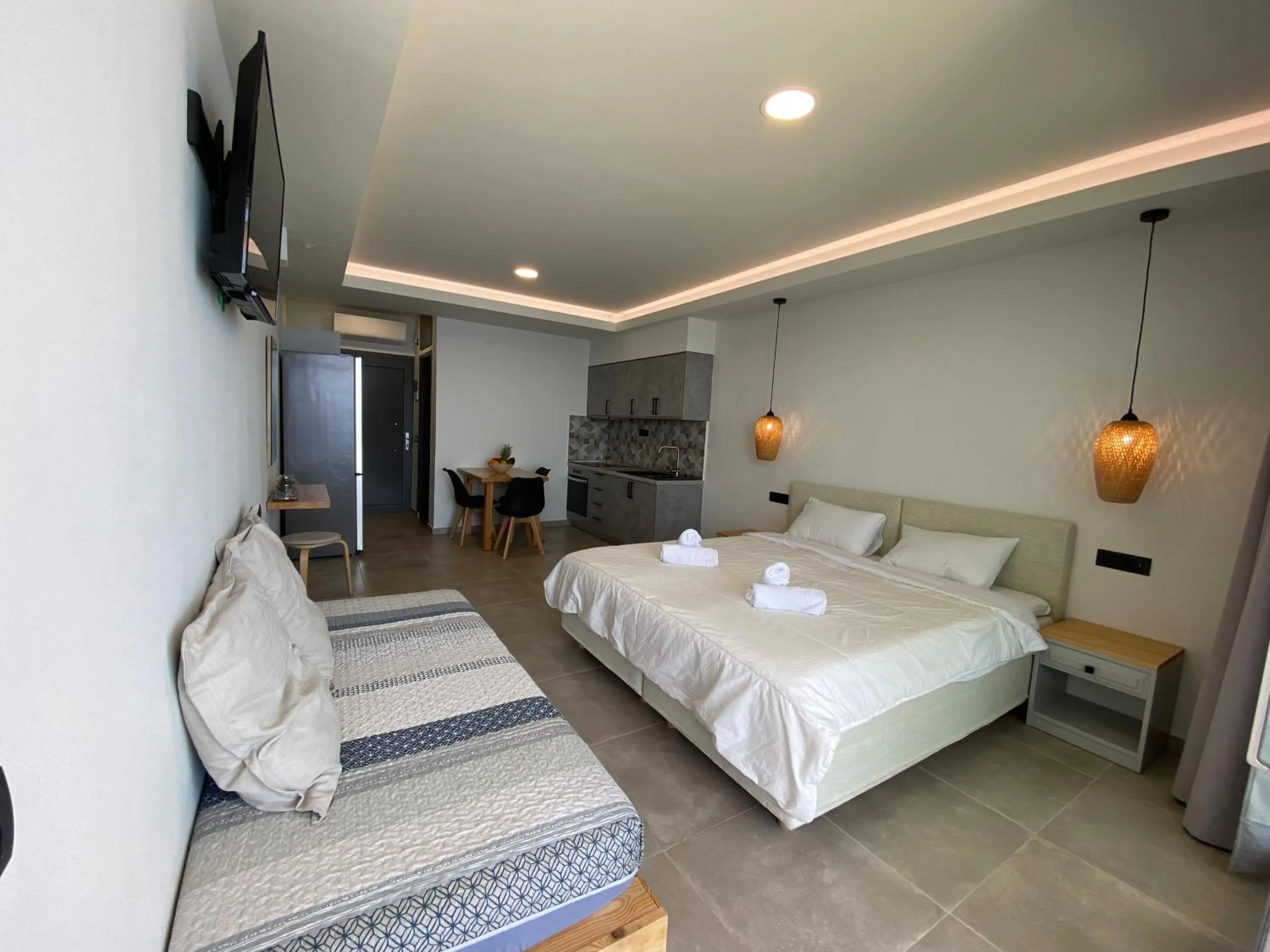 Bed in Ostria Apartments