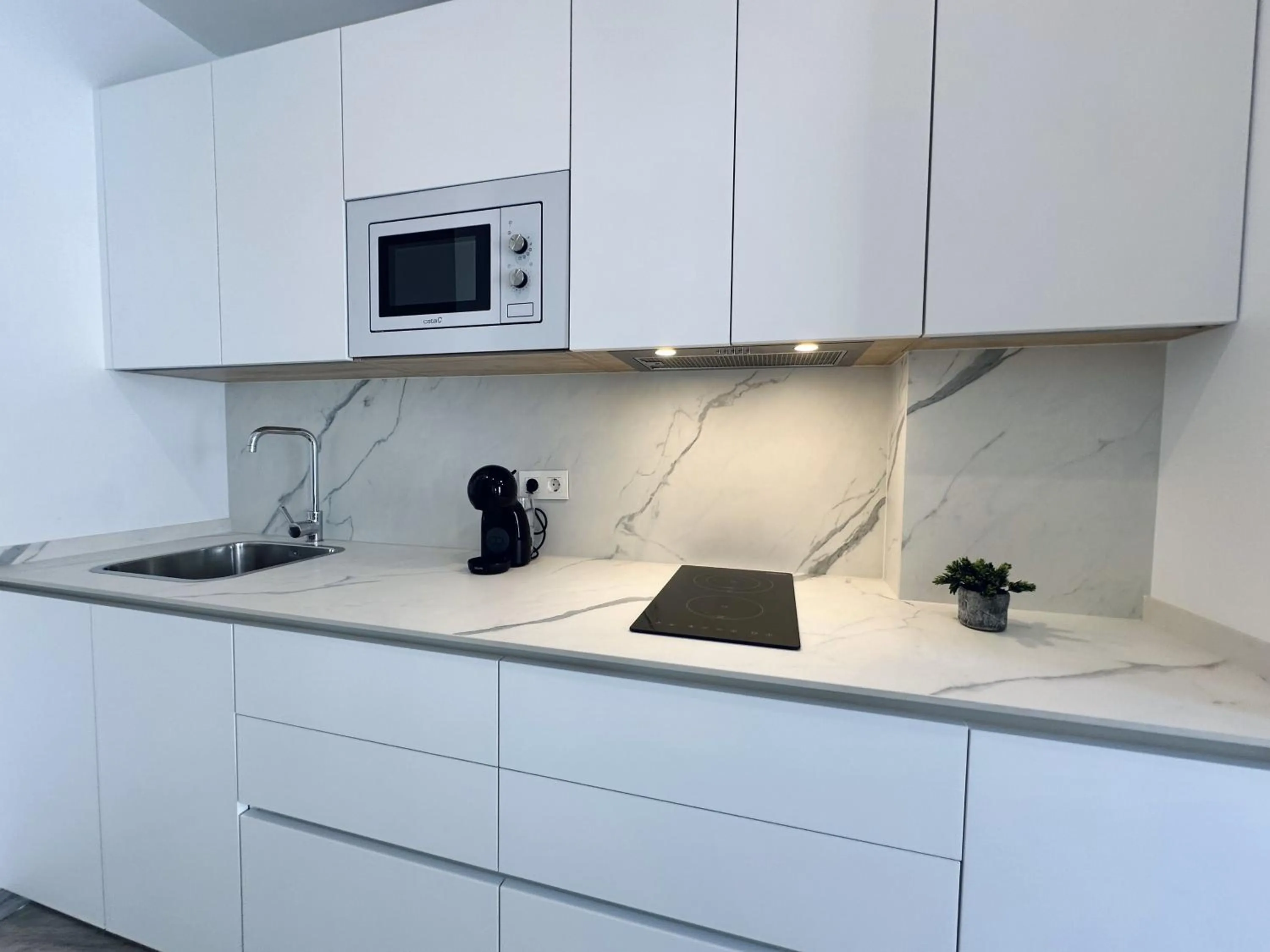 Kitchen or kitchenette in Hotel Apartamentos Marina Luz