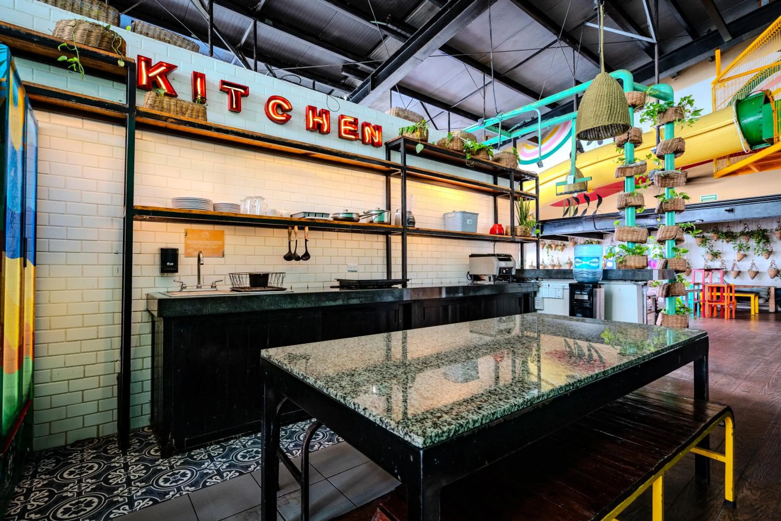 Communal kitchen in Mayan Monkey Cancun - Social Hotel