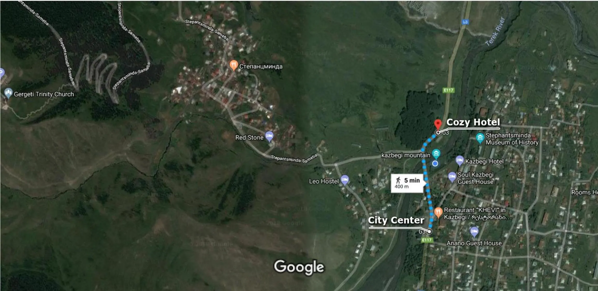 People in Cozy Hotel Kazbegi