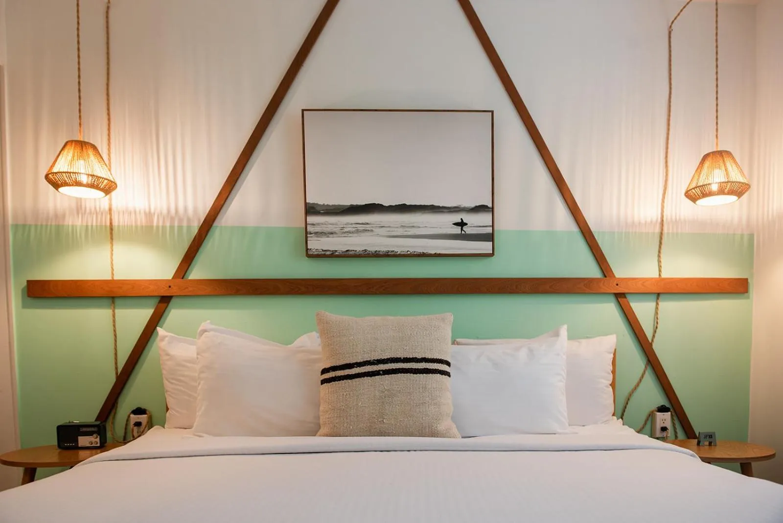 Bed in Seaspray Surf Lodge