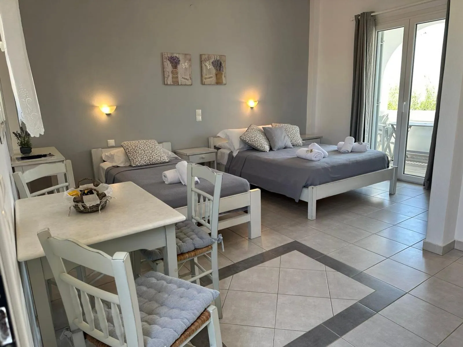 Bed in Anixis Studios Aliki Paros