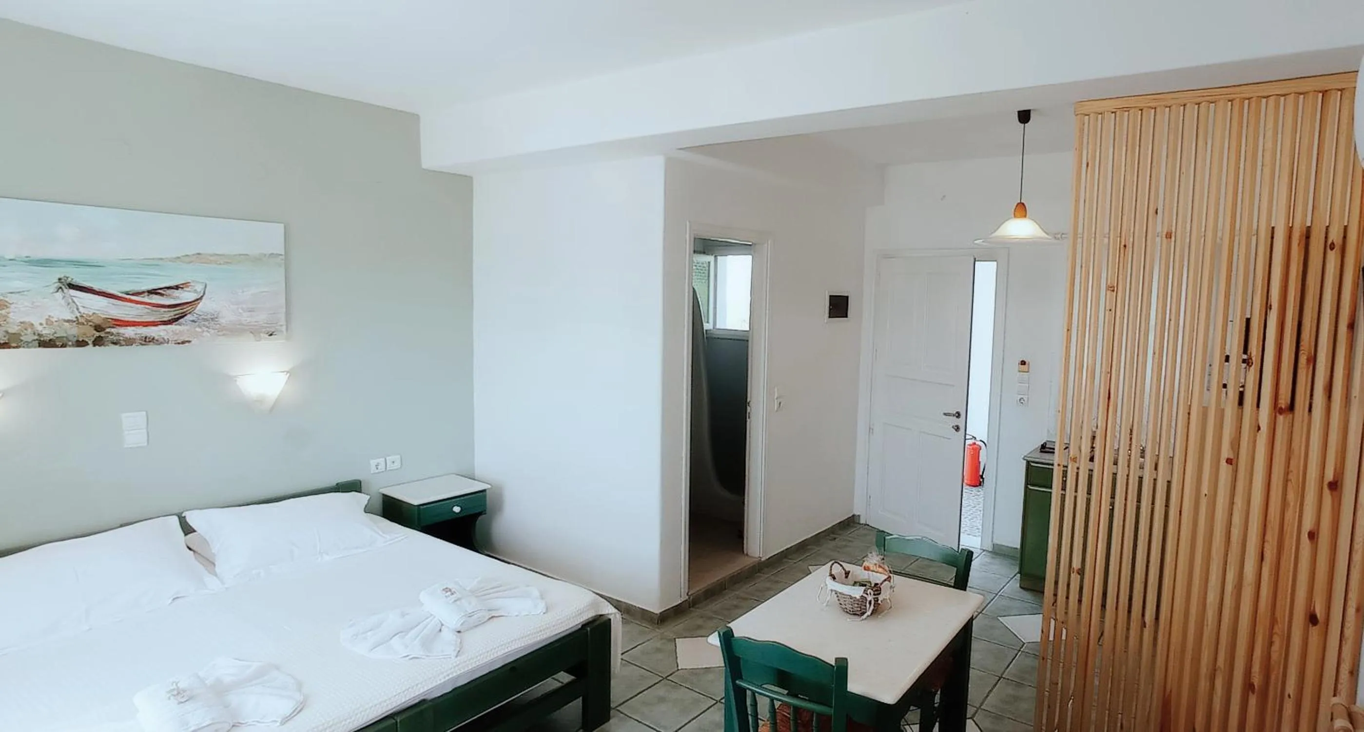 Bathroom, Bed in Anixis Studios Aliki Paros