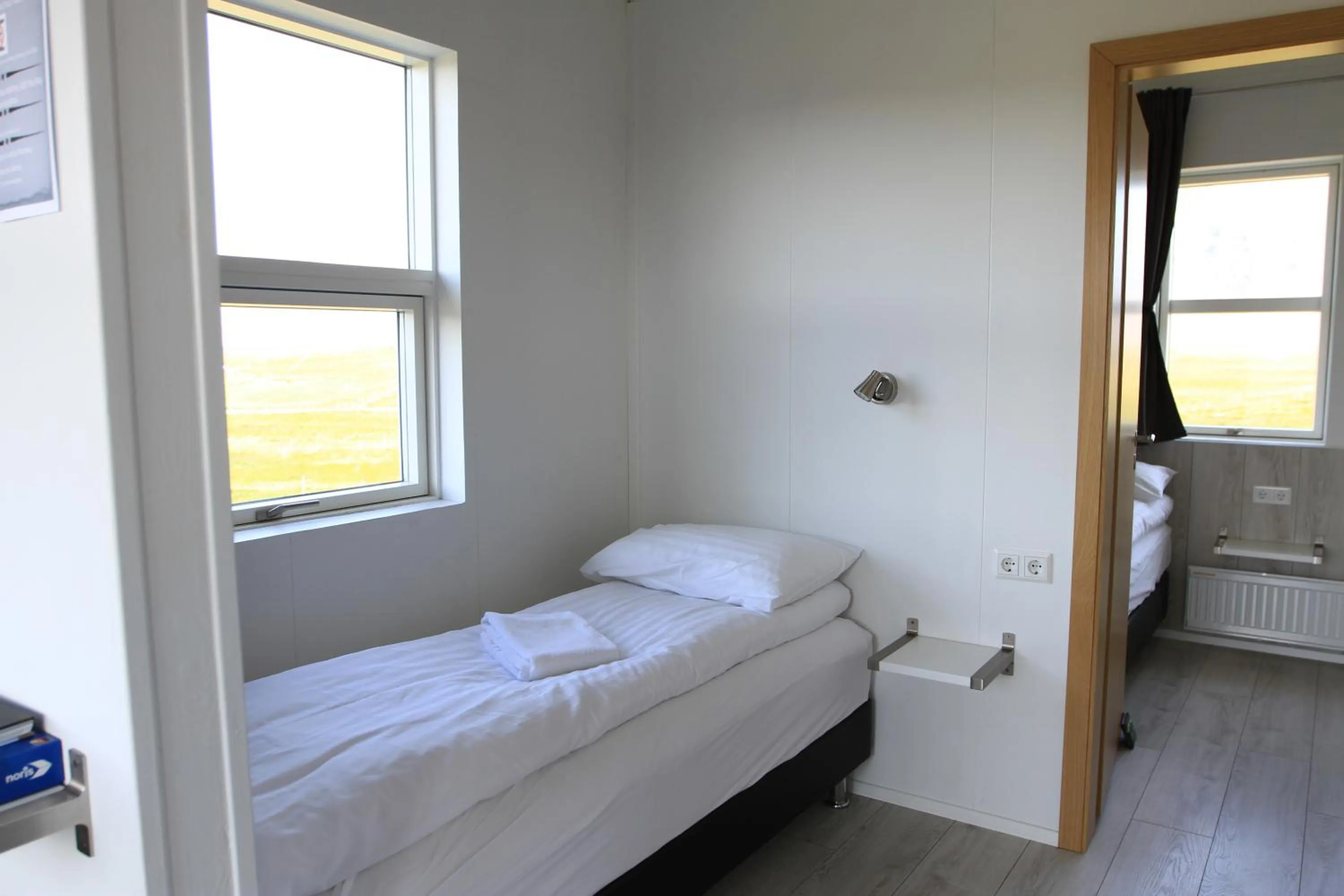 Bed in Aurora Cabins