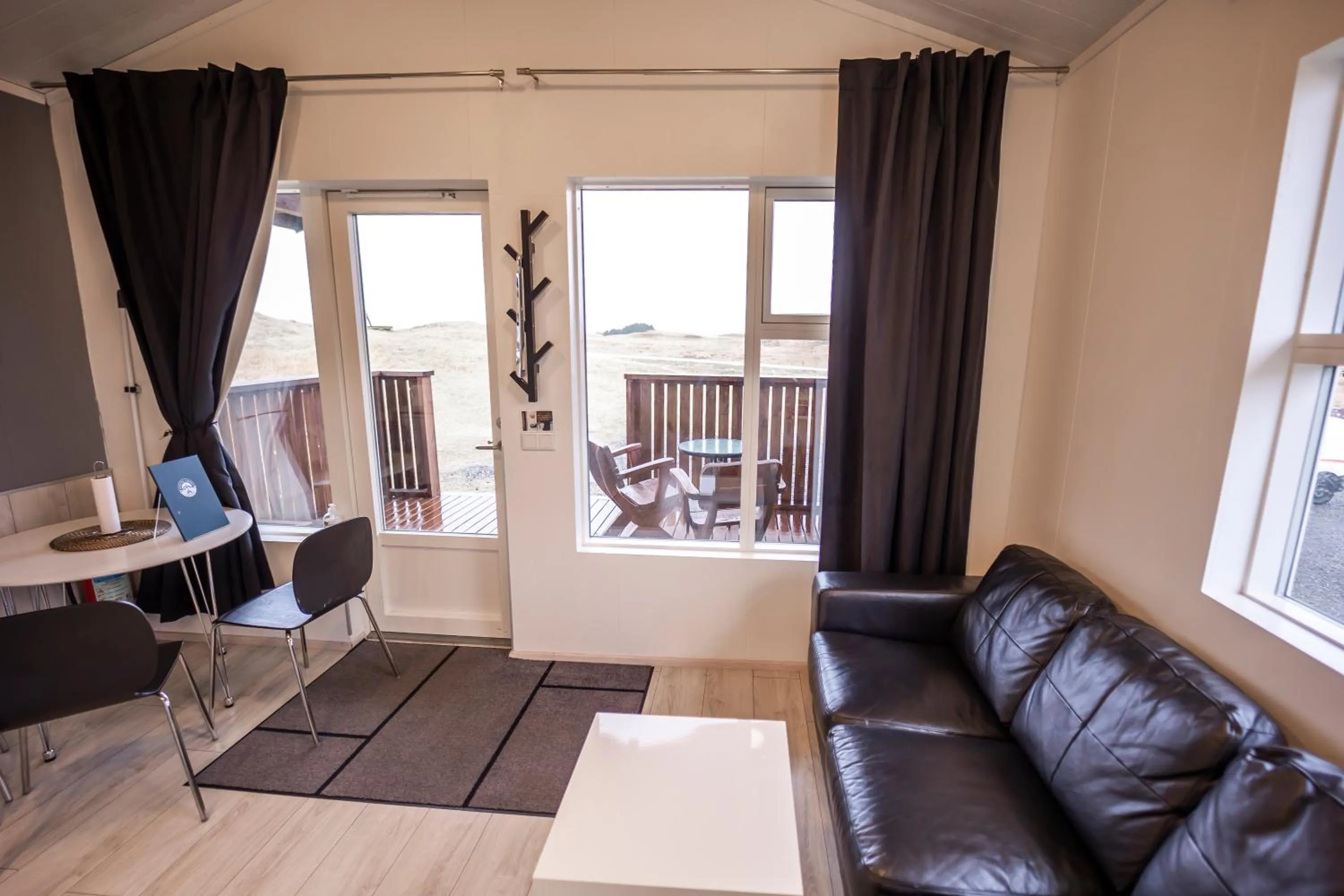 Living room in Aurora Cabins