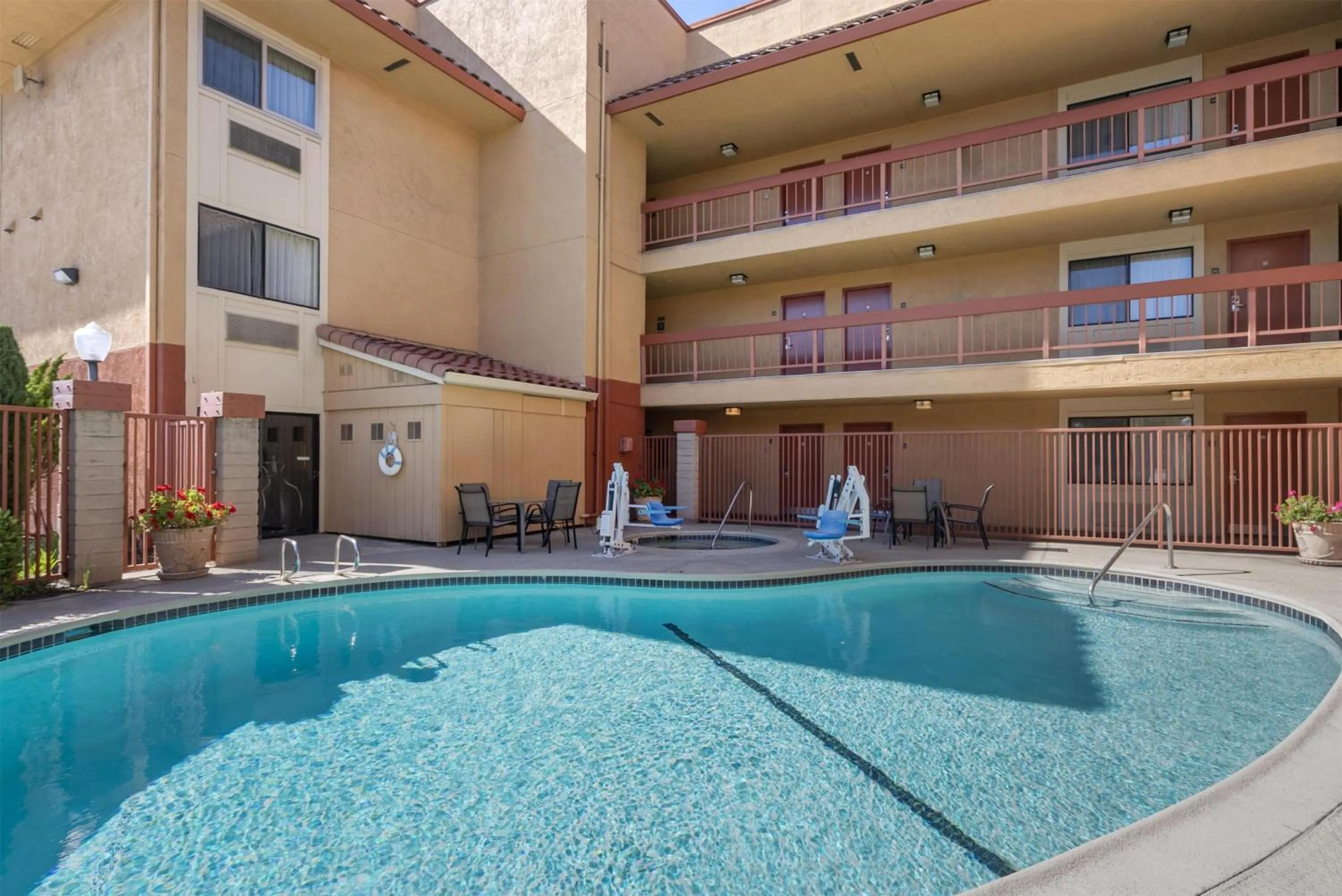 Pool view in Best Western PLUS Inn of Hayward