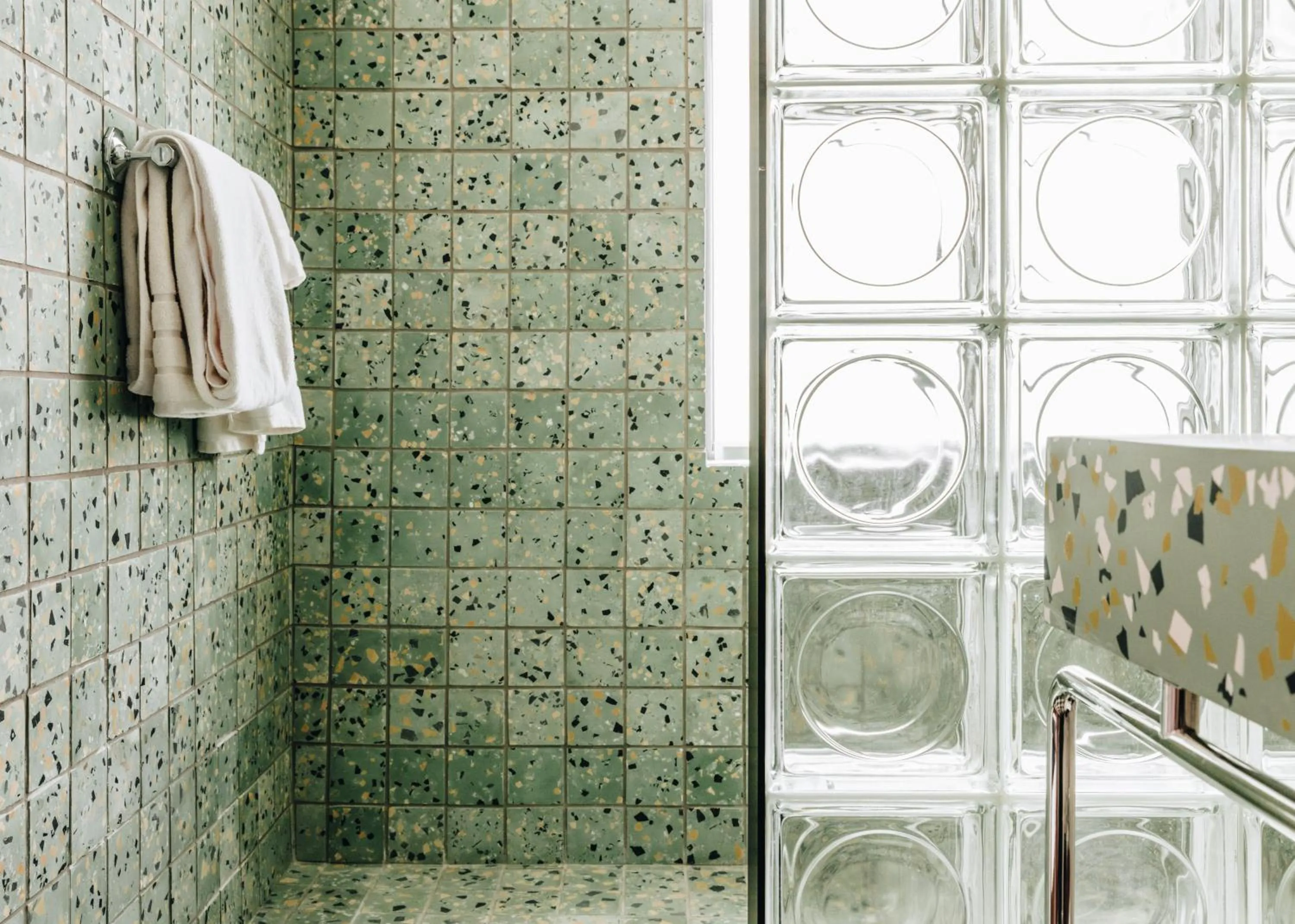 Shower in The Siren Hotel, an Ash Hotel