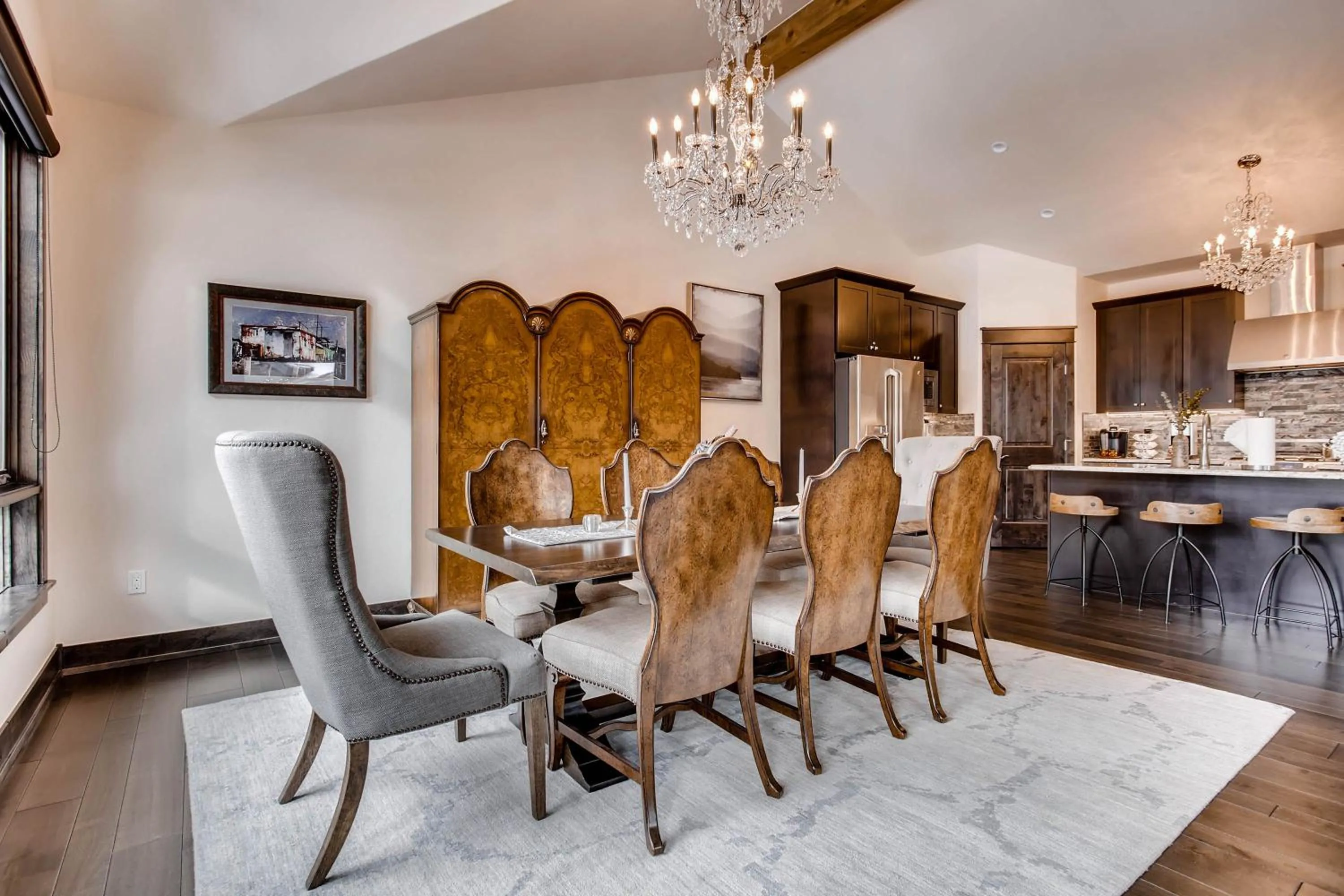 Dining area in River Run Townhomes by Keystone Resort