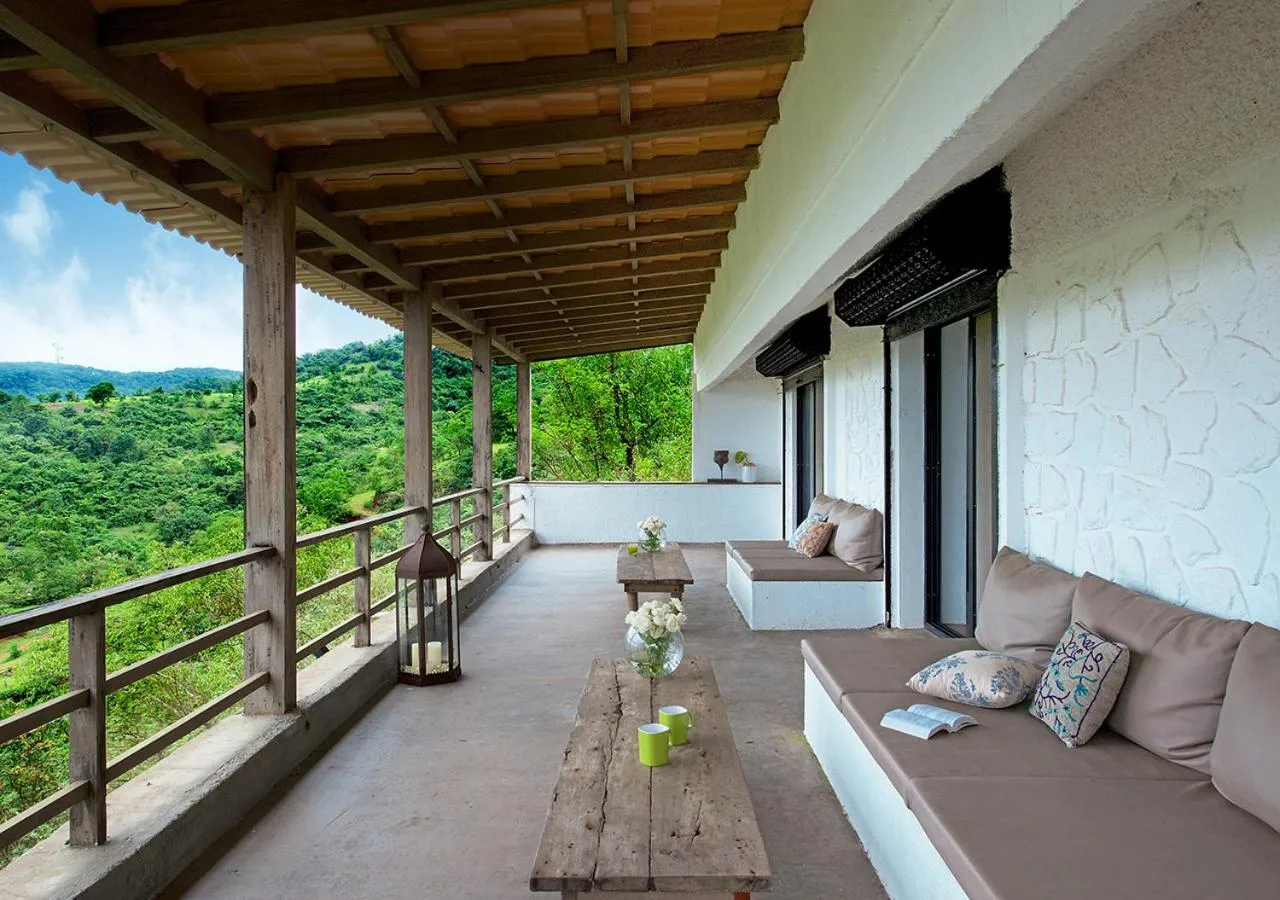 Balcony/Terrace in Bungalow 89 by StayVista - A hill-view villa adorned with eclectic interiors for a truly unique & captivating stay