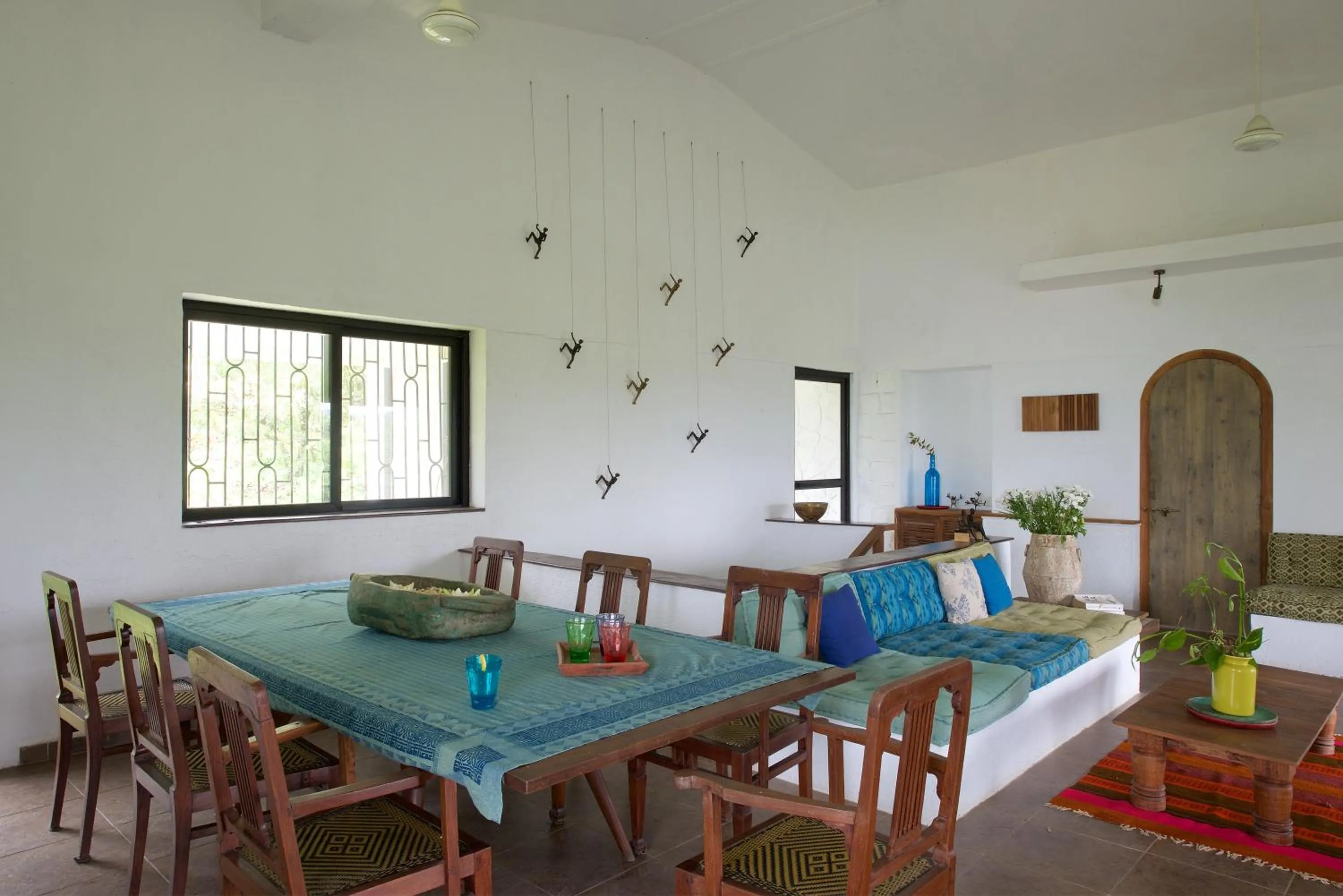Living room in Bungalow 89 by StayVista - A hill-view villa adorned with eclectic interiors for a truly unique & captivating stay