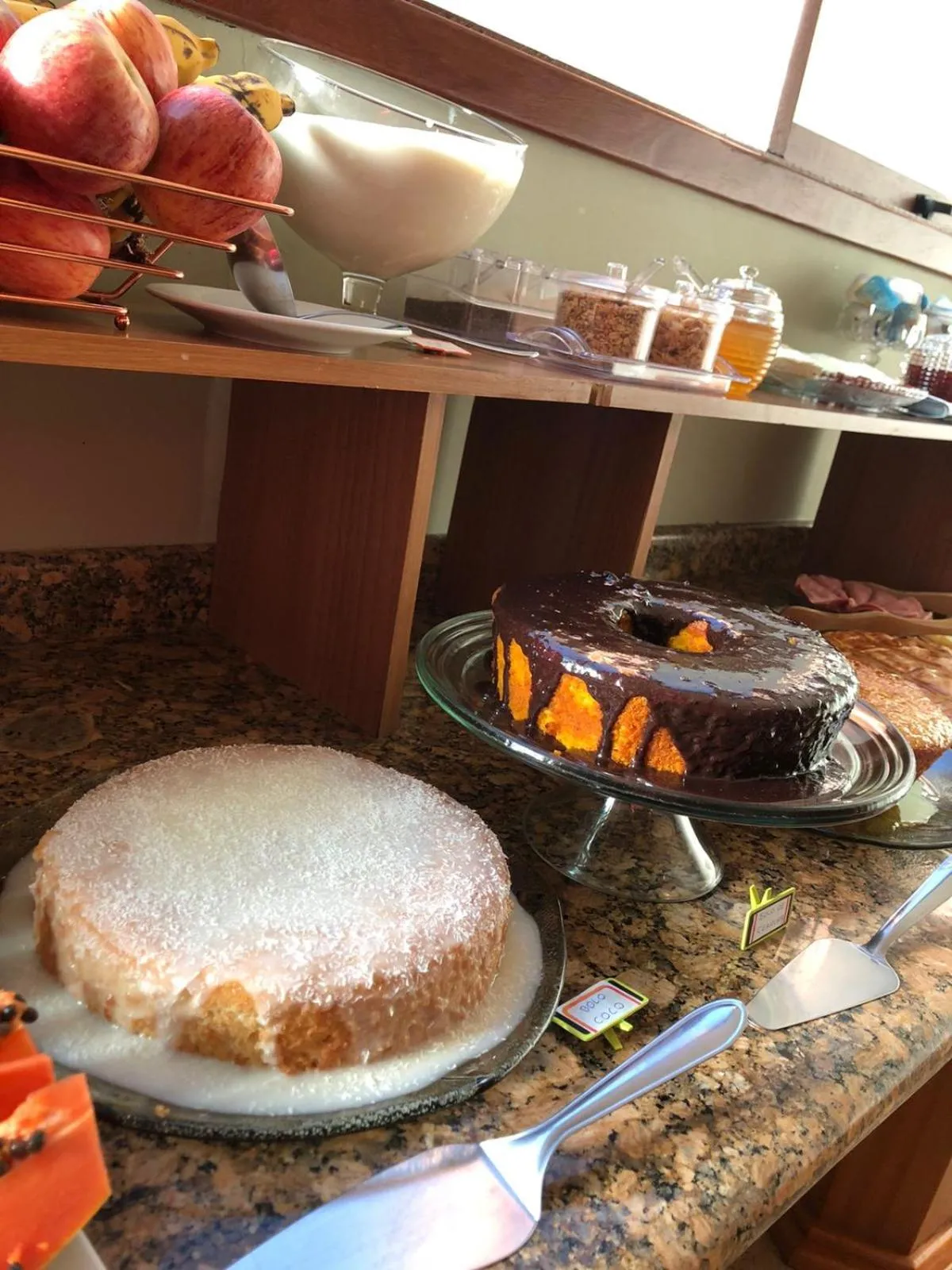 Buffet breakfast in Pousada Condado Brasileiro