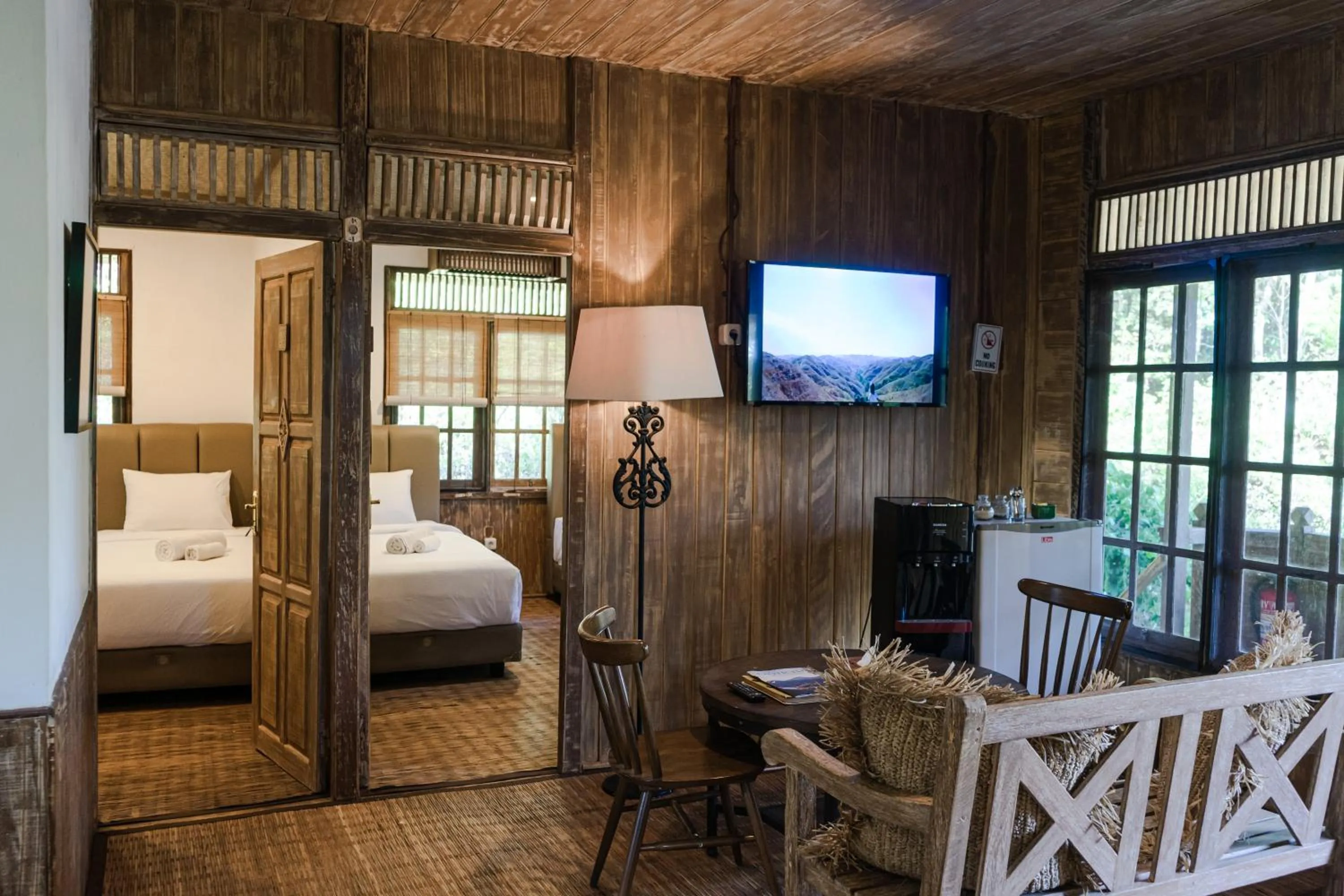 Dining area, Bed in Menjangan Ecolodge - CHSE Certified