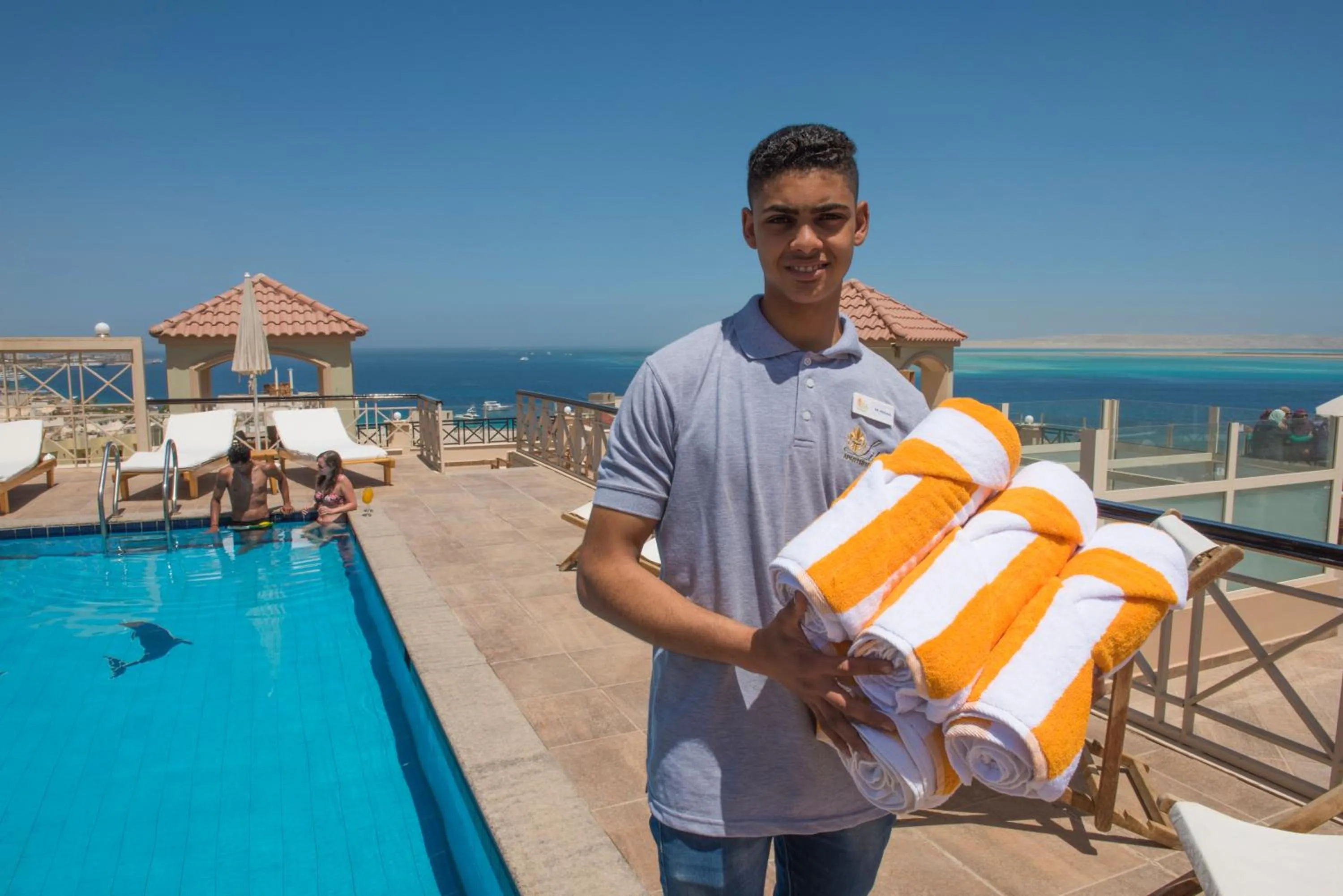 Pool view in Lilly Apartments