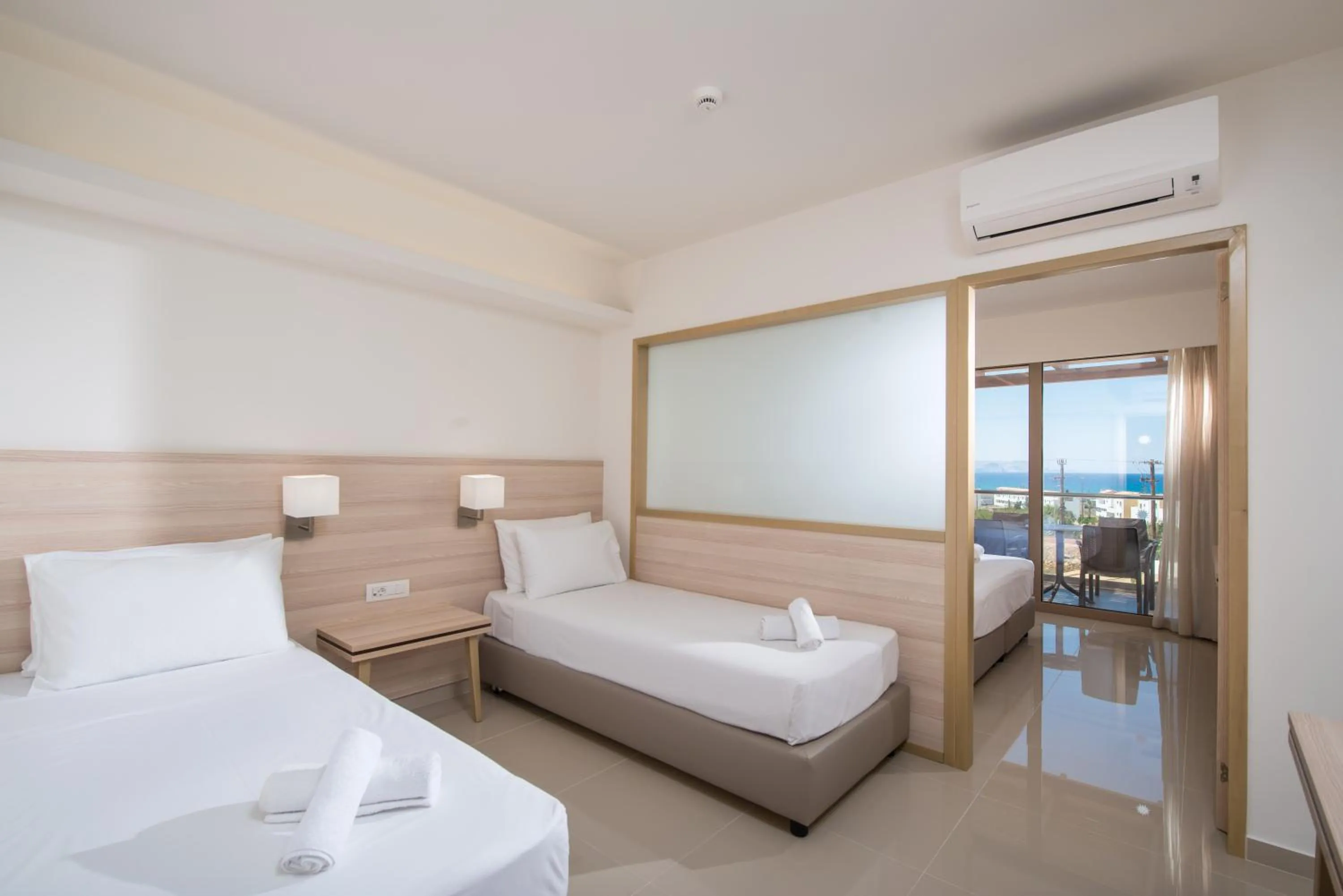 Bedroom, Bed in Gouves Waterpark Holiday Resort