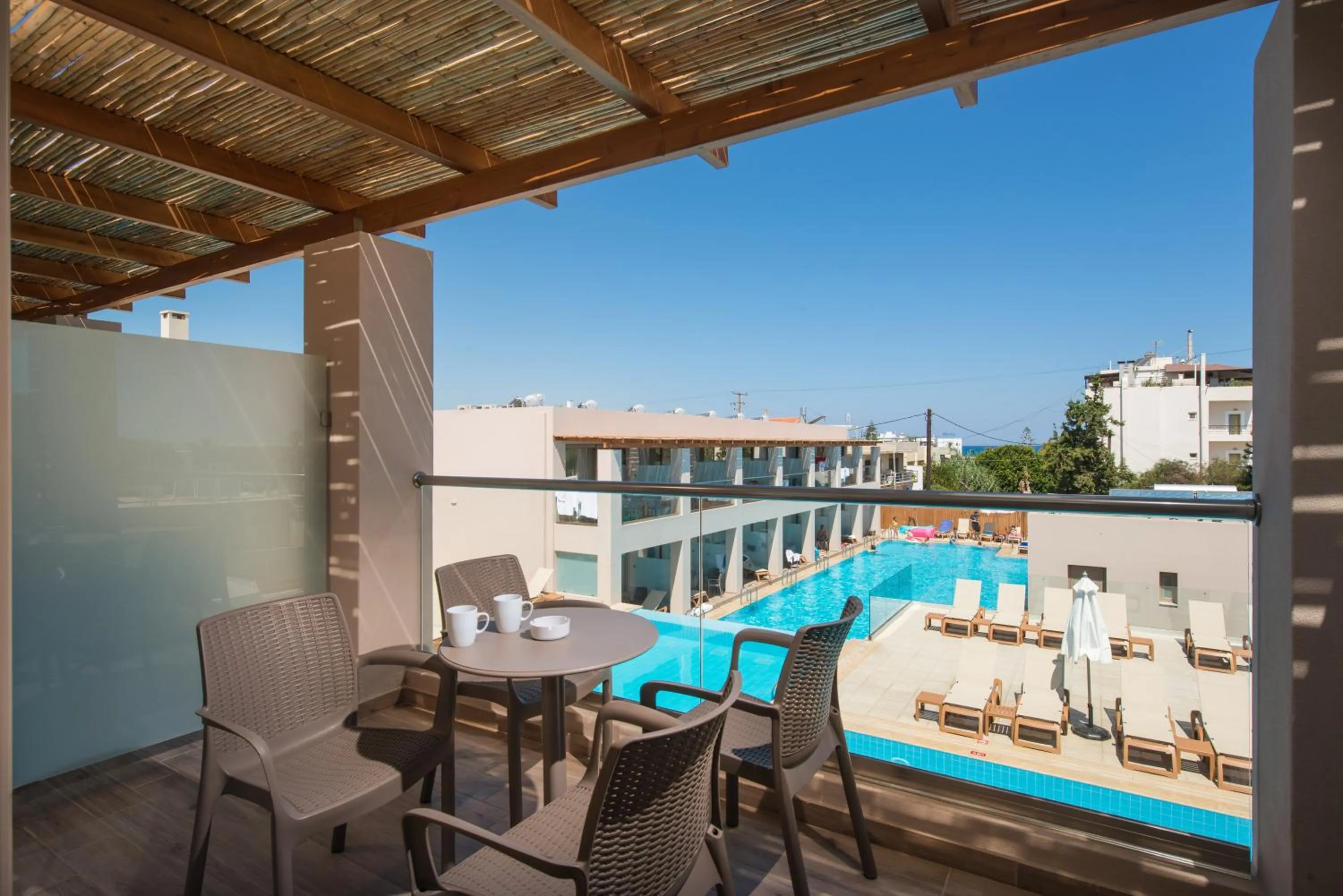 Balcony/Terrace in Gouves Waterpark Holiday Resort