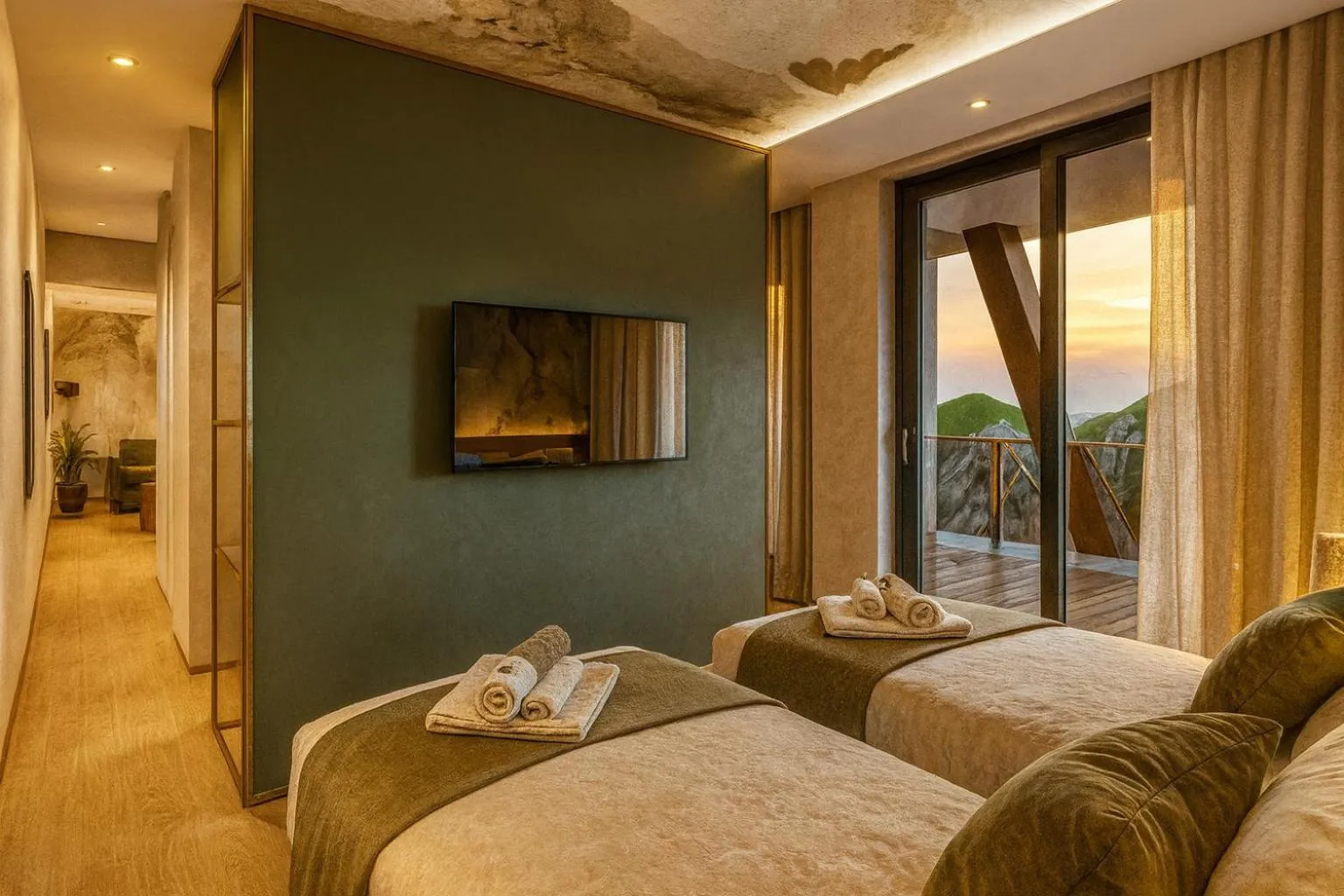 Living room, Bed in Hotel Degenija