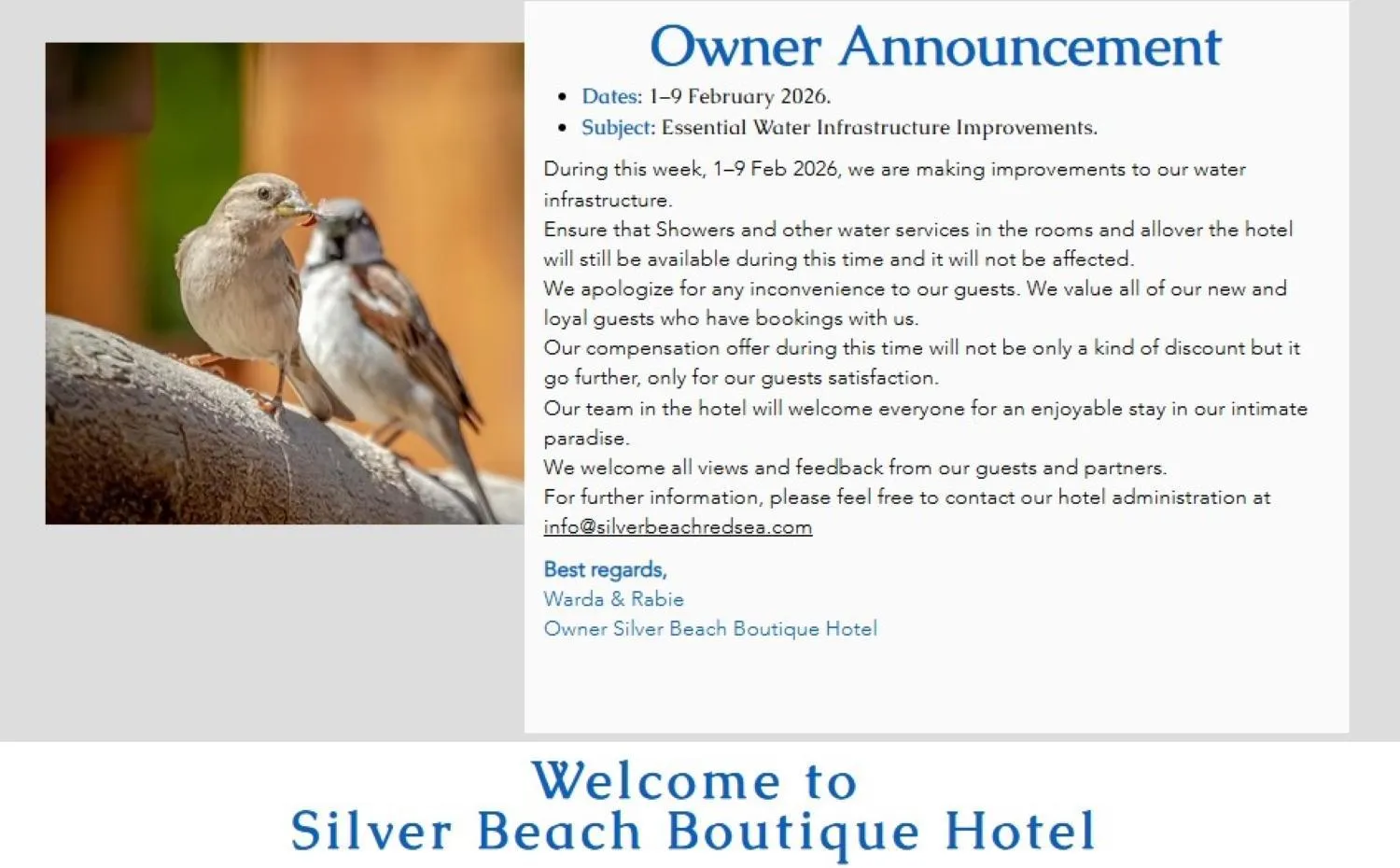 Property building in Silver Beach Boutique Hotel