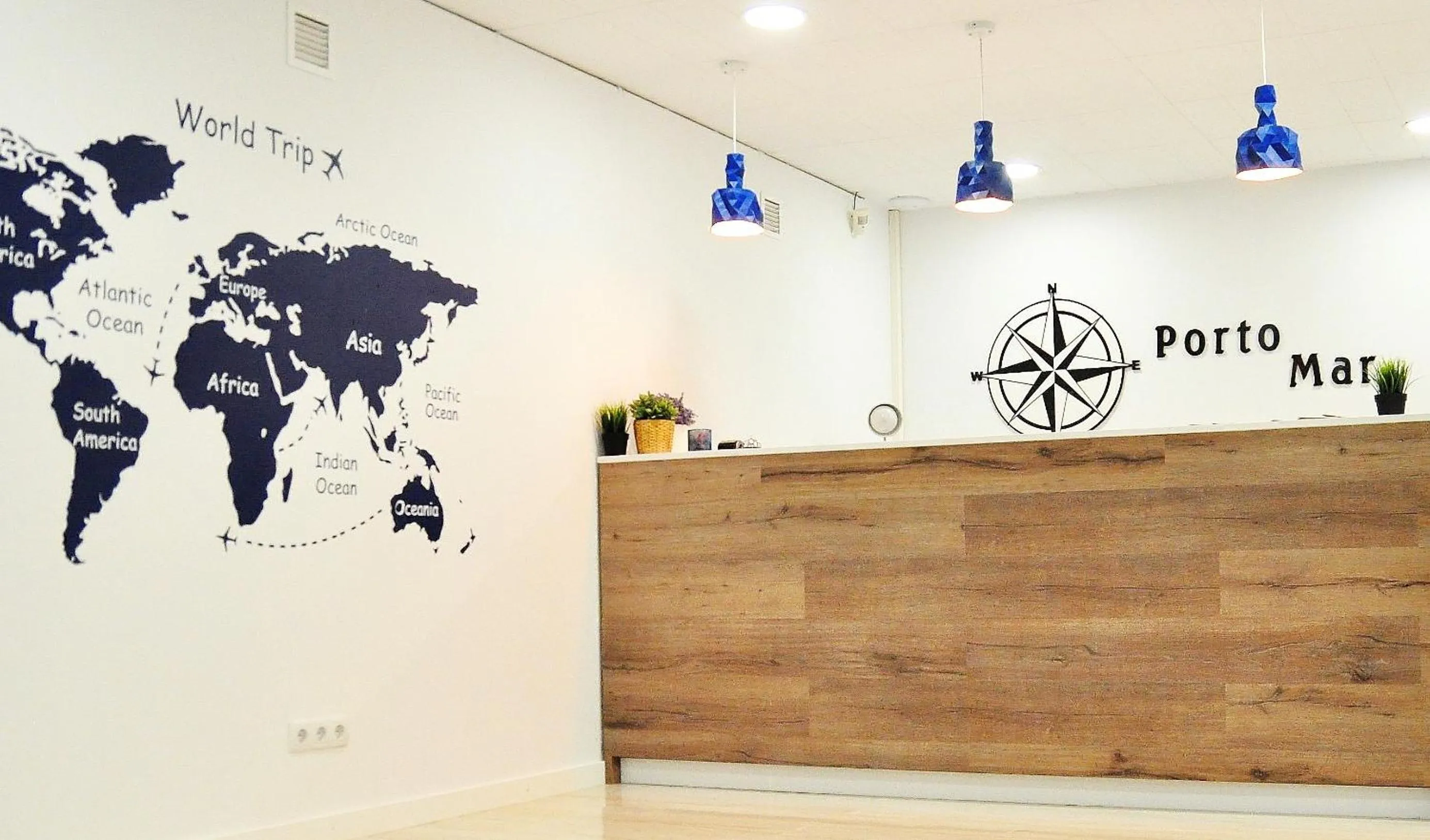 Lobby or reception in Hostal Porto Mar