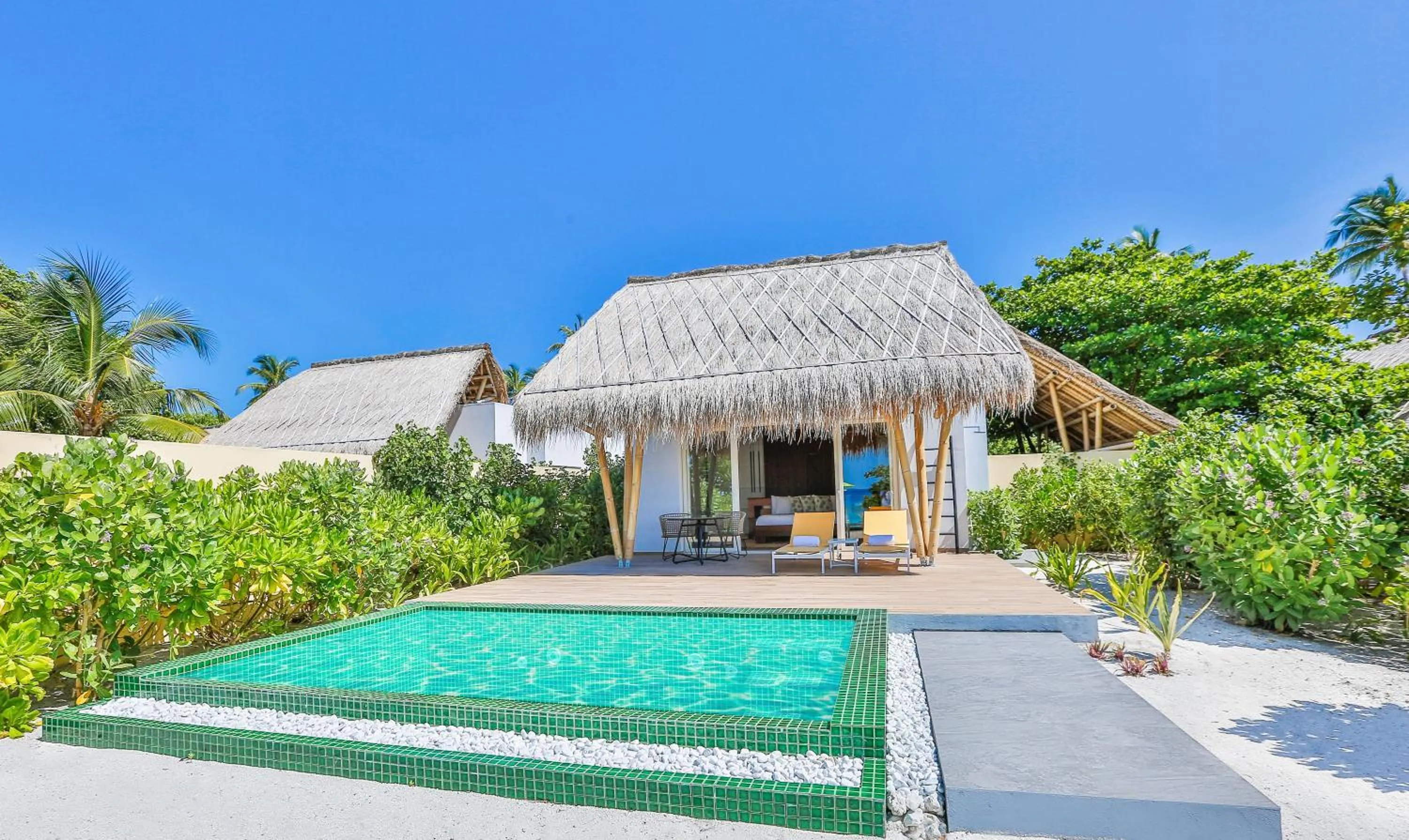 Patio in Emerald Maldives Resort & Spa-Deluxe All Inclusive