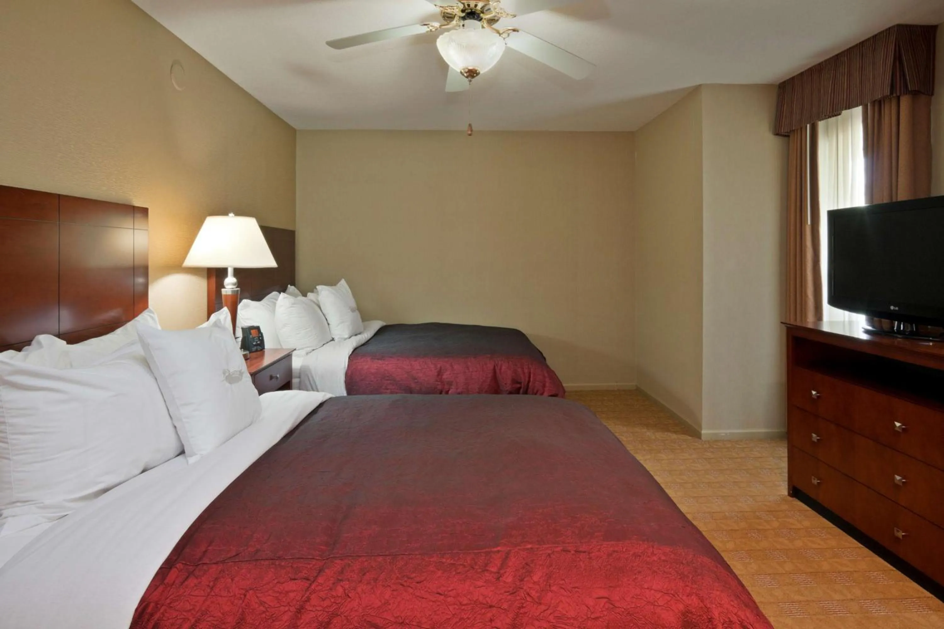 Bed, TV/Entertainment Center in Homewood Suites Dayton-Fairborn