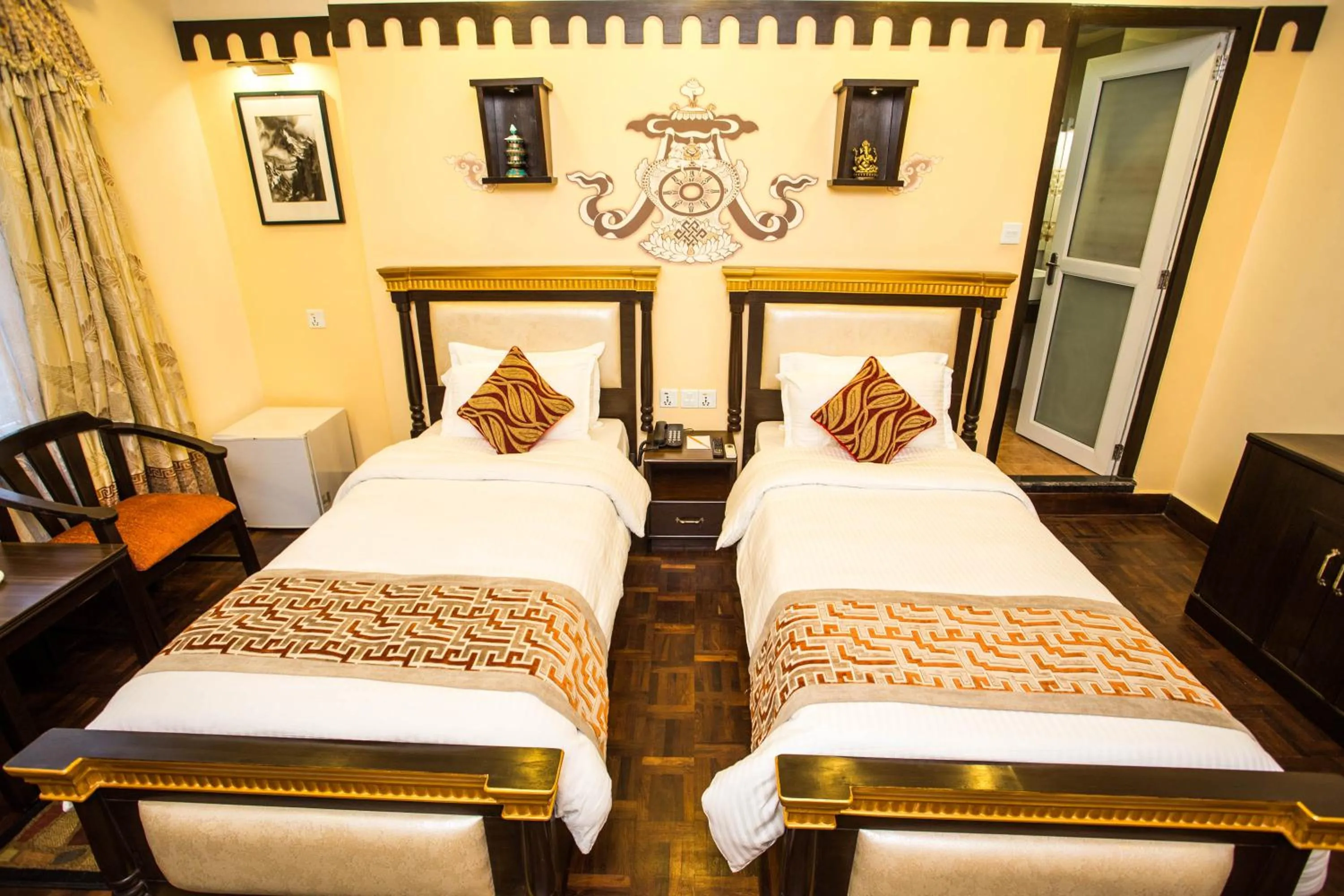 Garden, Bed in Hotel Encounter Nepal & Spa