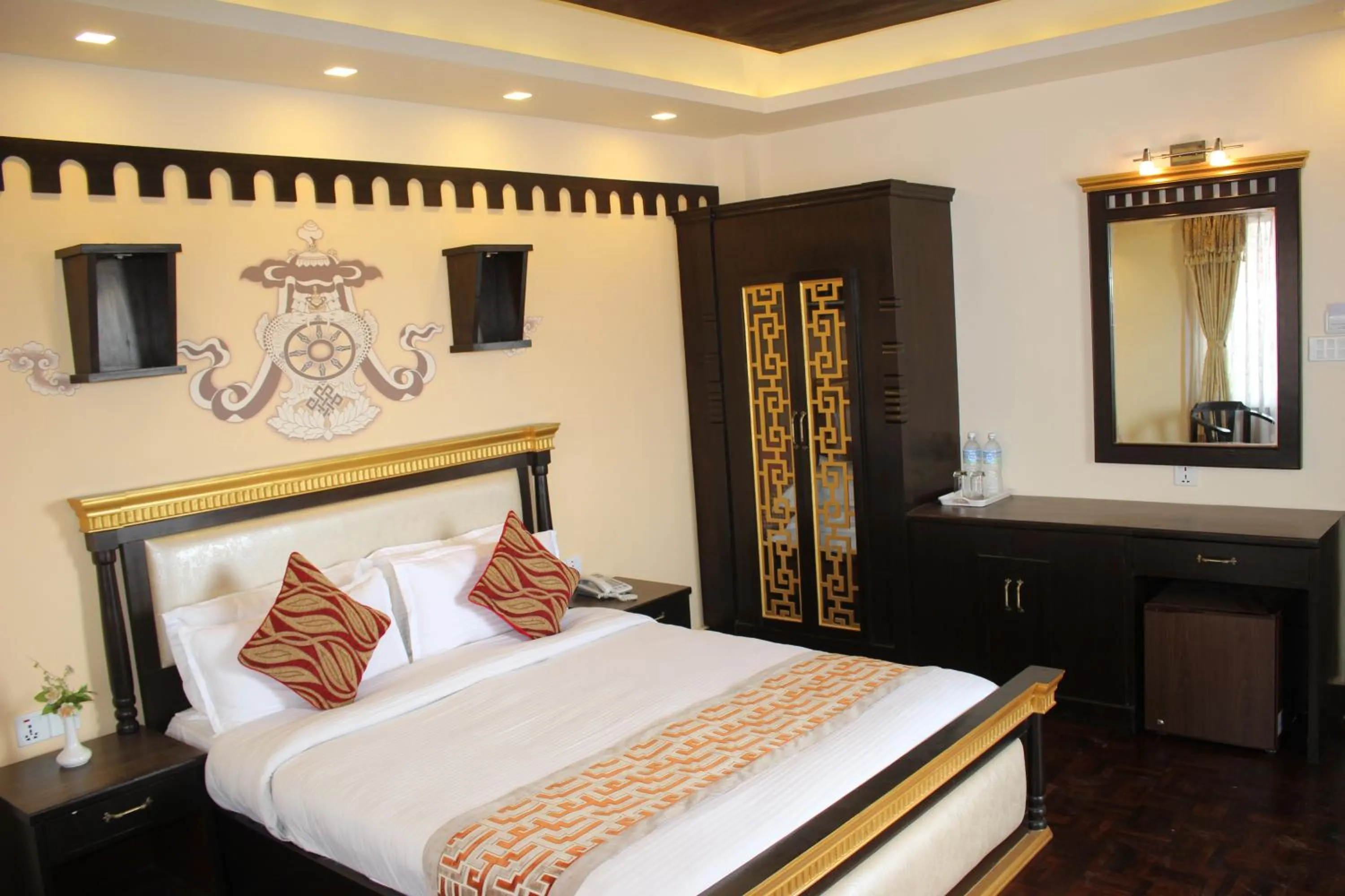 Bed in Hotel Encounter Nepal & Spa