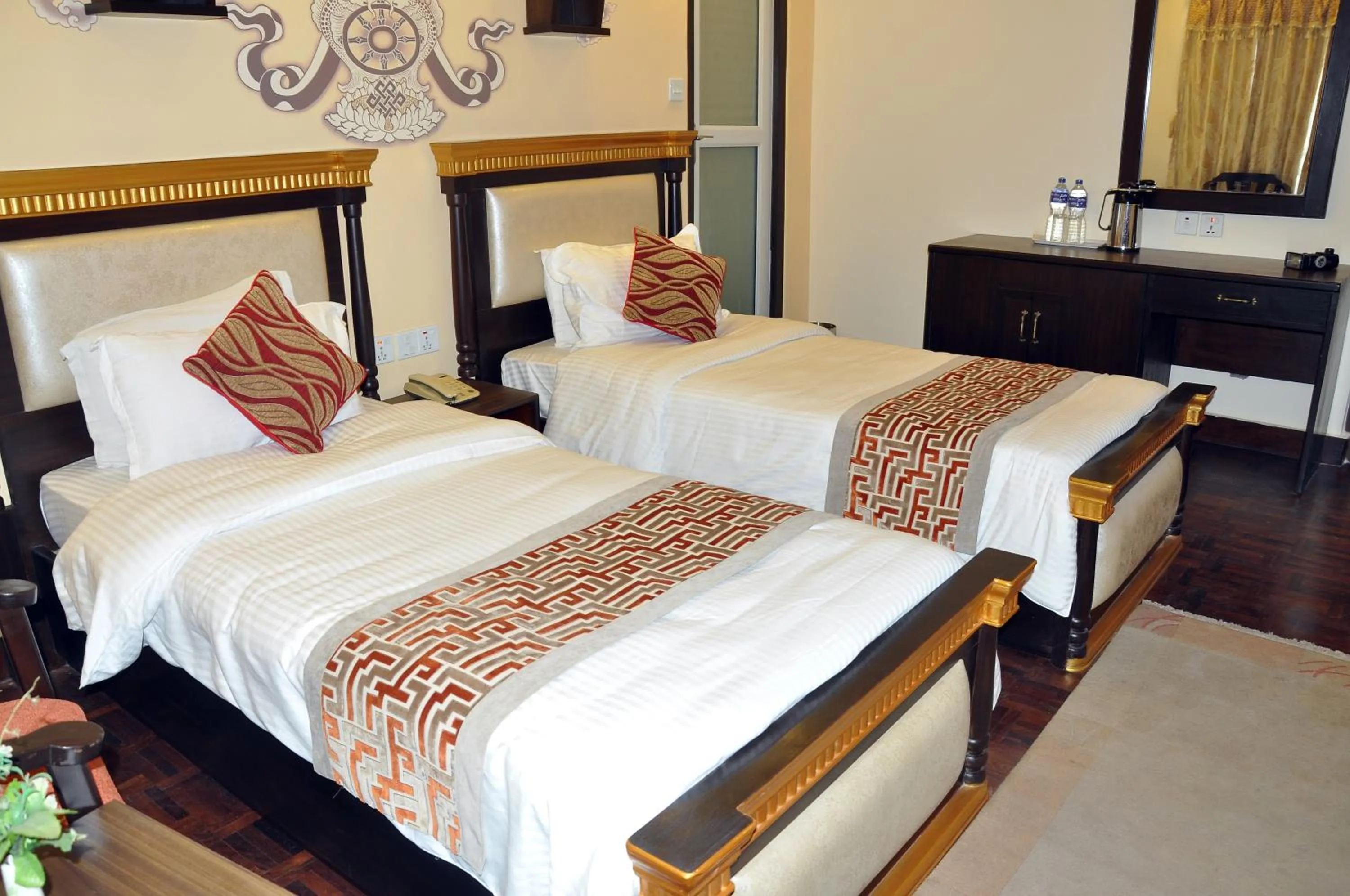 Bed in Hotel Encounter Nepal & Spa