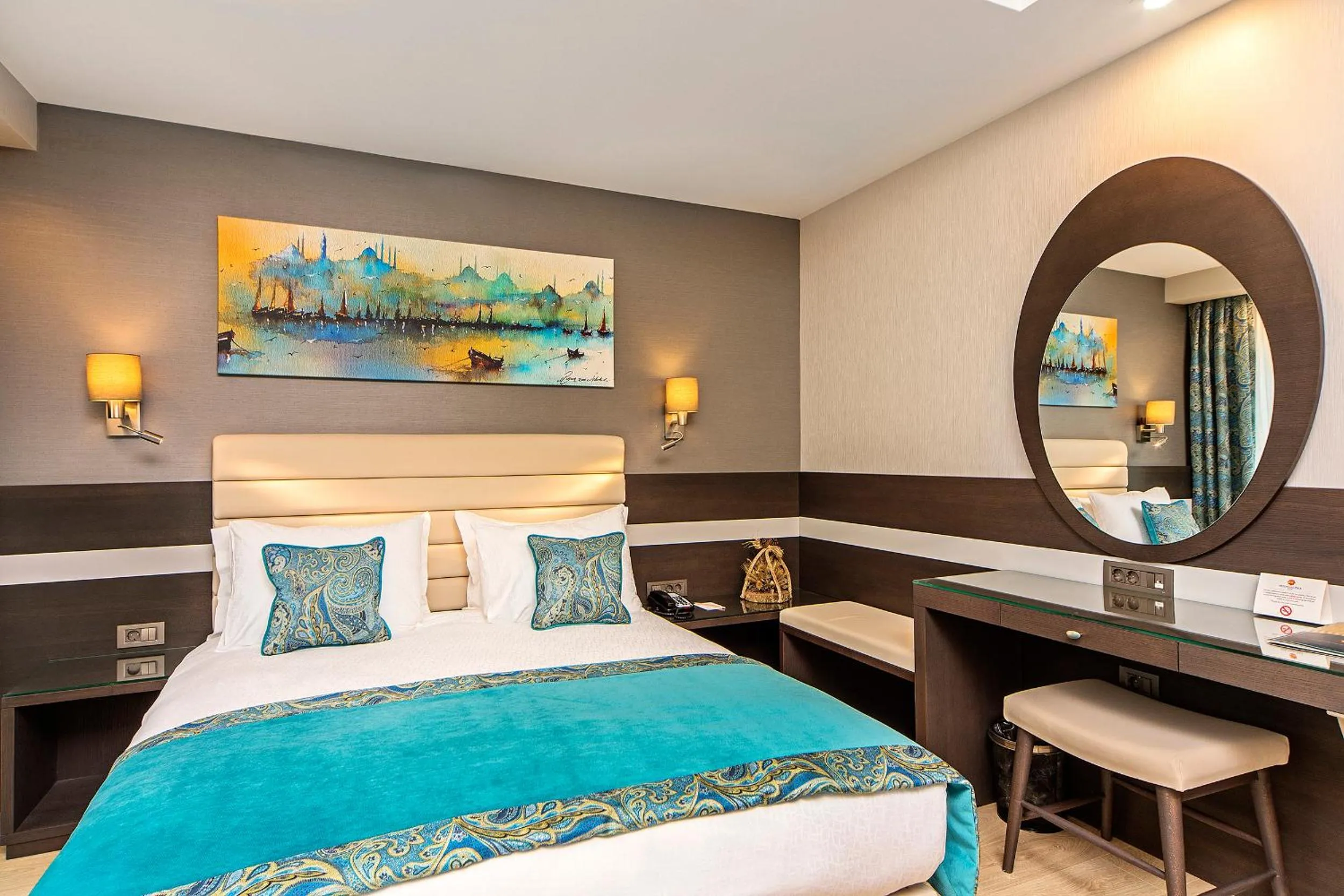 Bed in Mukarnas Taksim Hotel