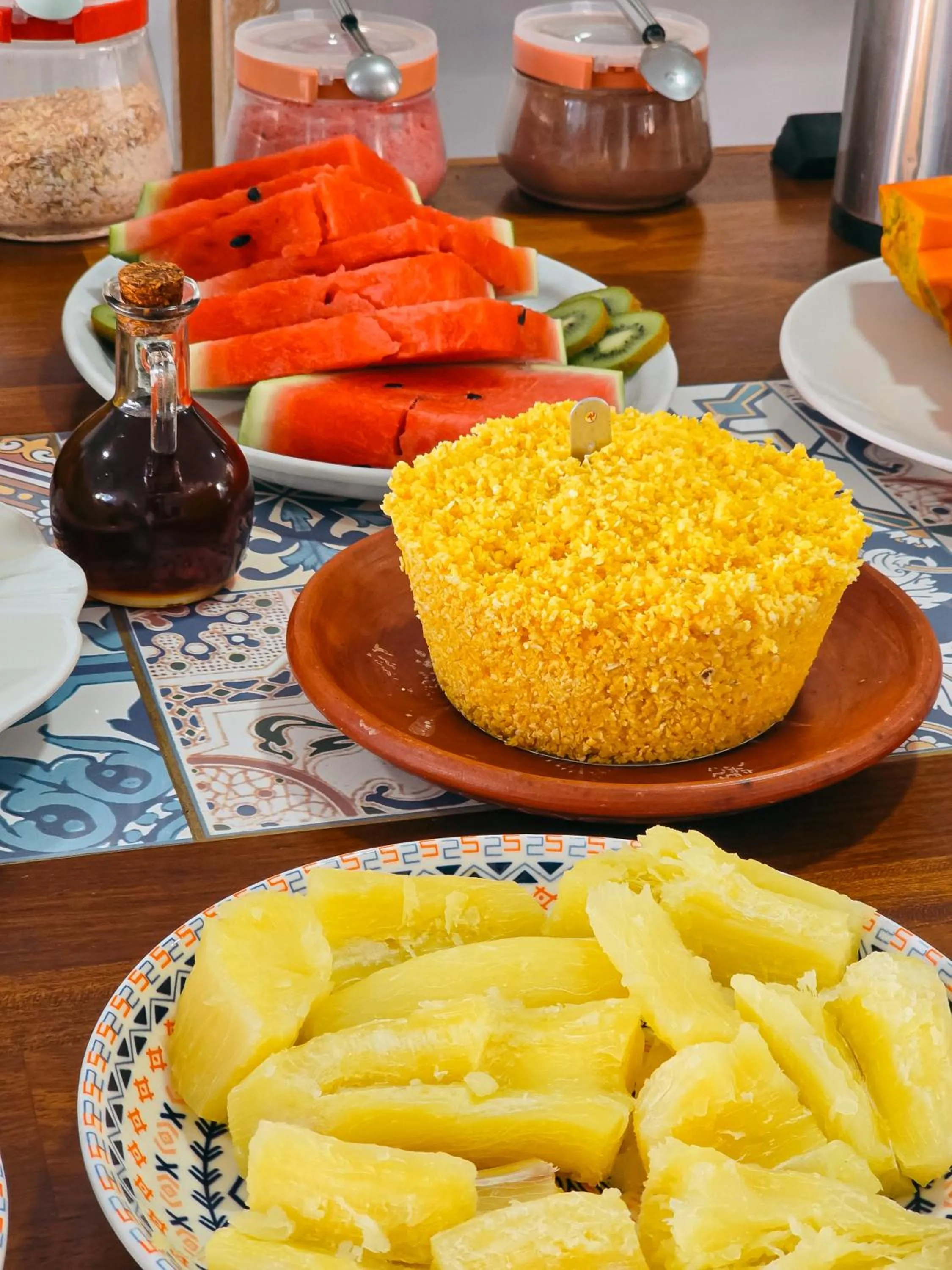 Continental breakfast in Pousada Rio do Prado