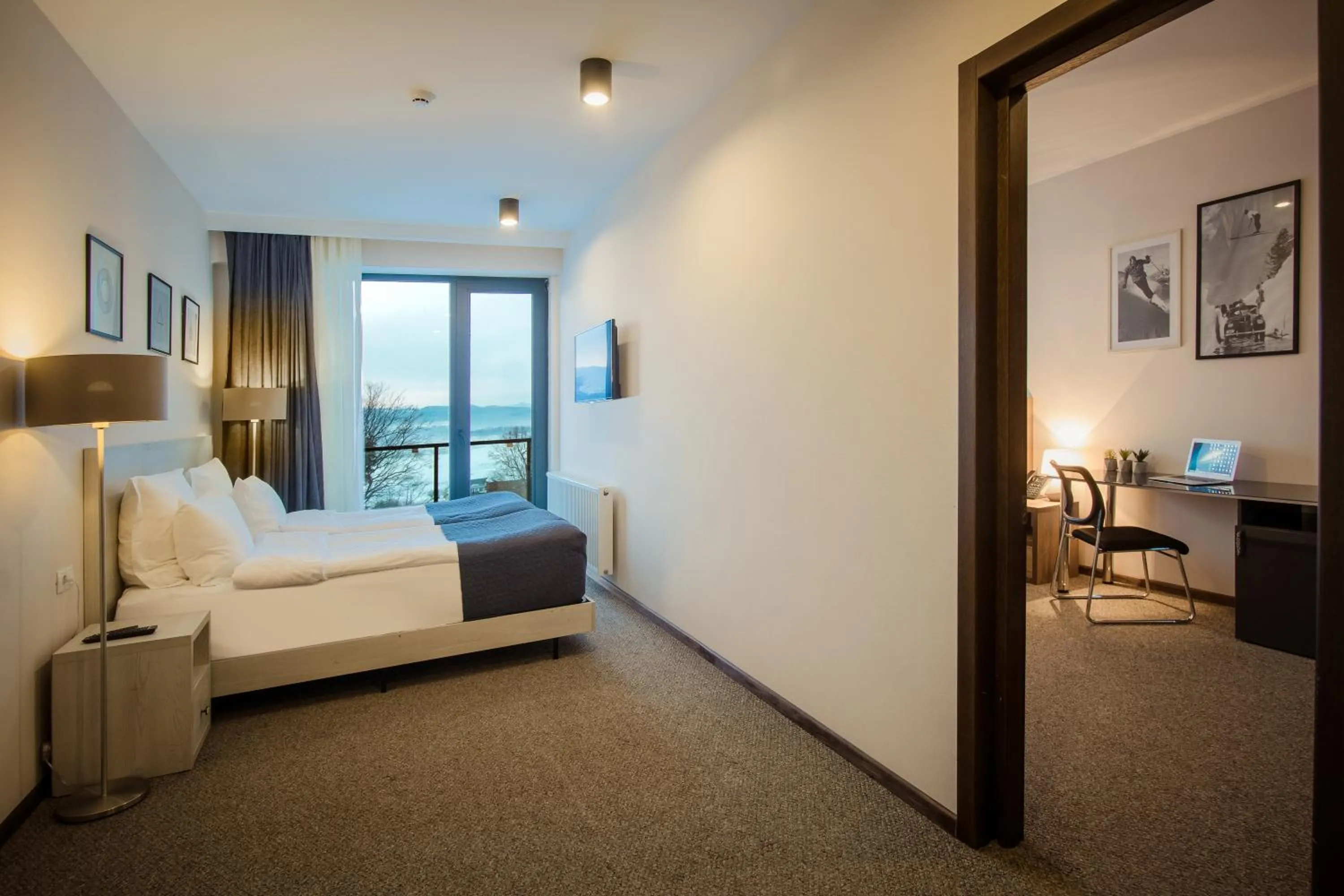 Bed in AuRoom Bakuriani Resort