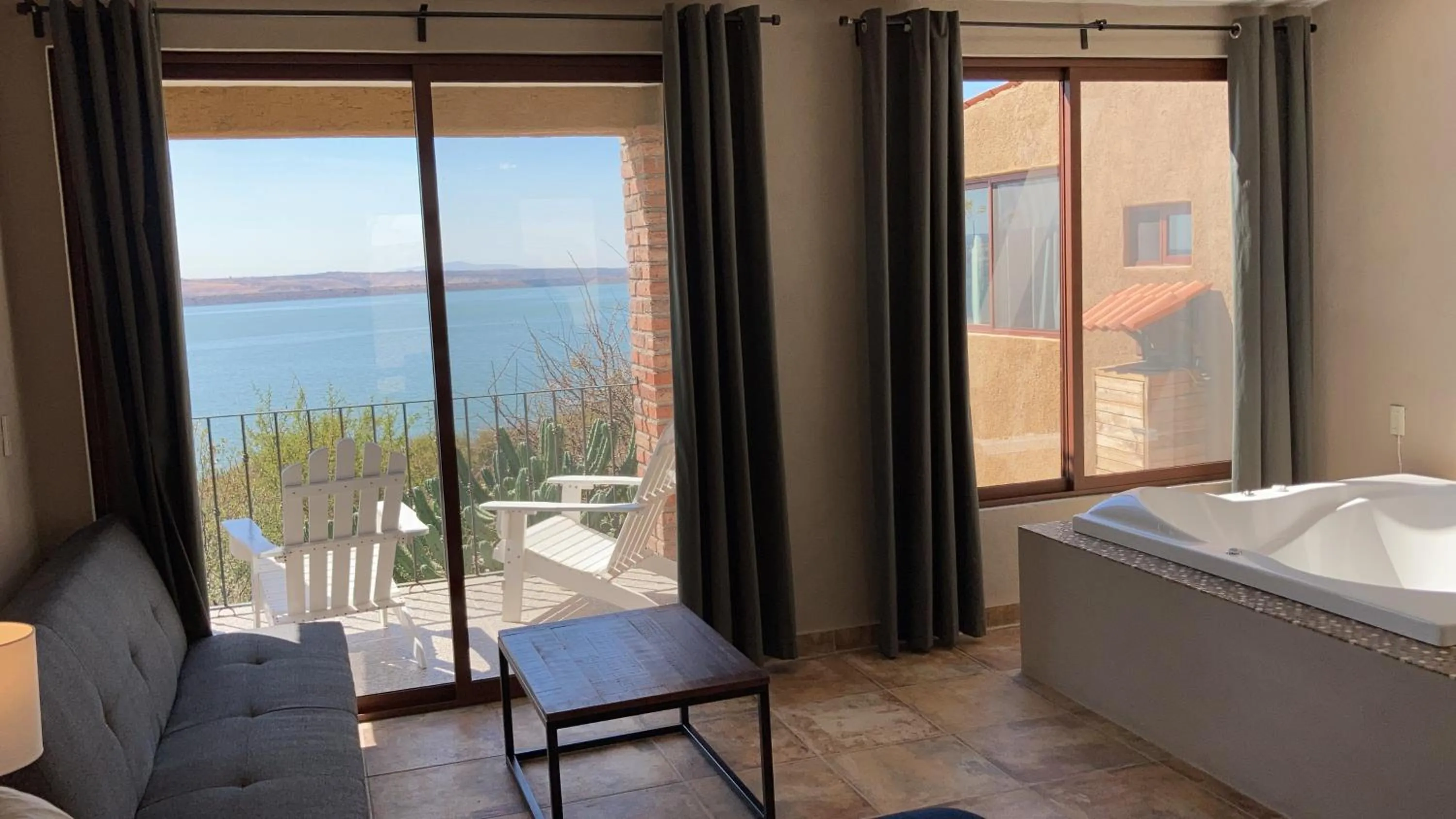 Balcony/Terrace, Bed in Gran Despertar El Faro