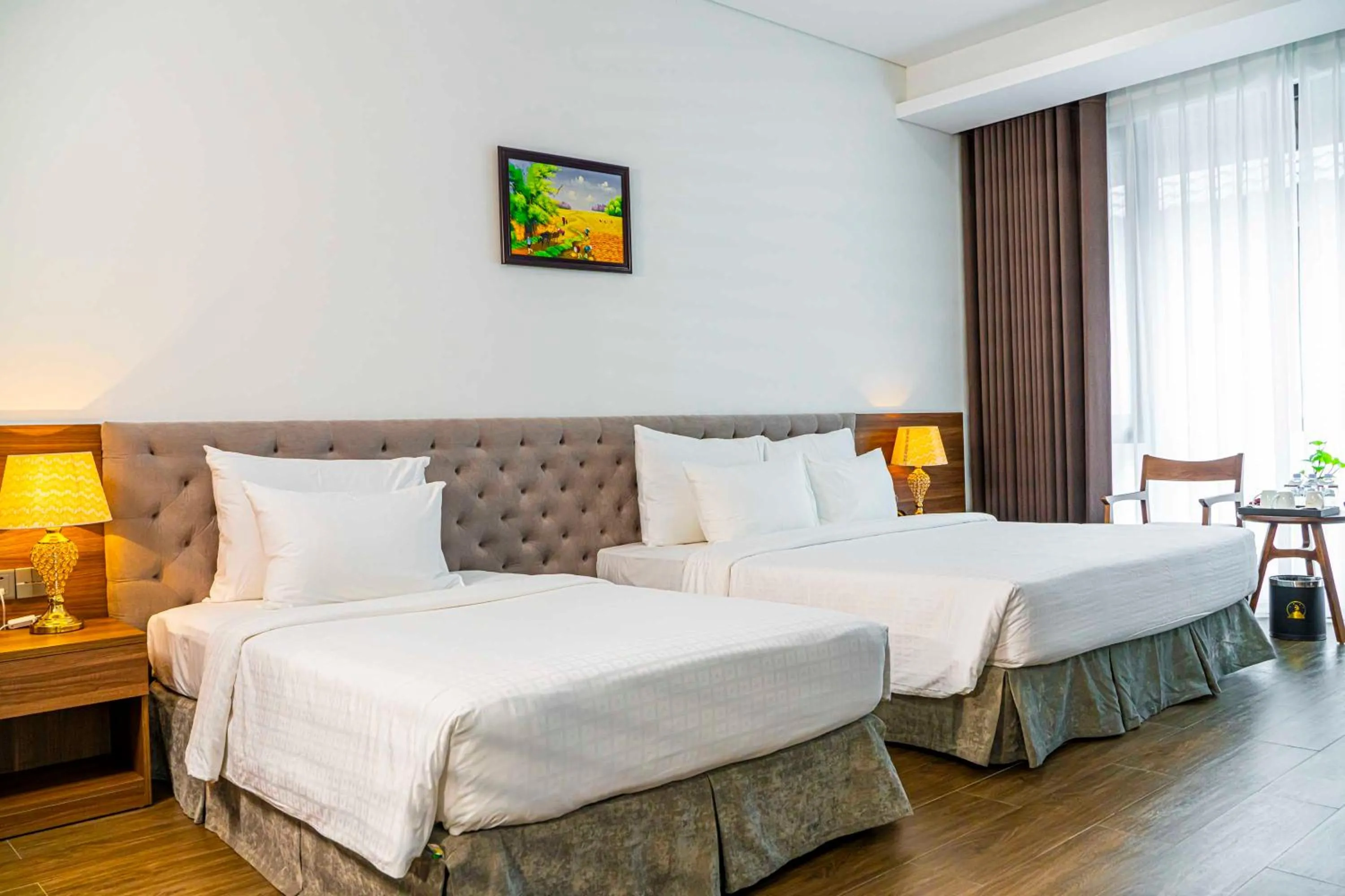 Bed in Hoang Son Peace Hotel