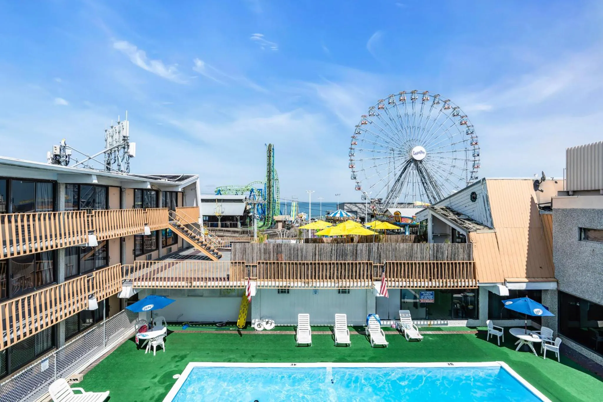 Pool view in Aztec Ocean Resort