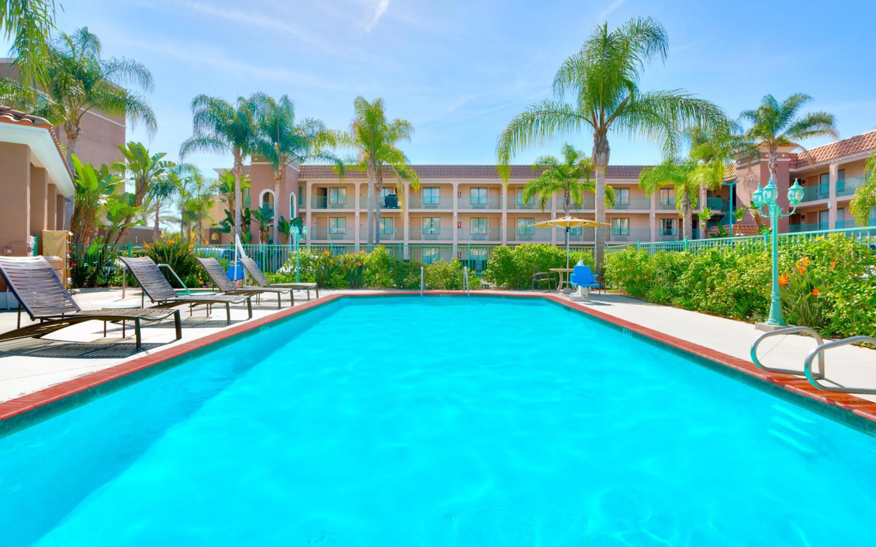Pool view in Cortona Inn and Suites Anaheim Resort