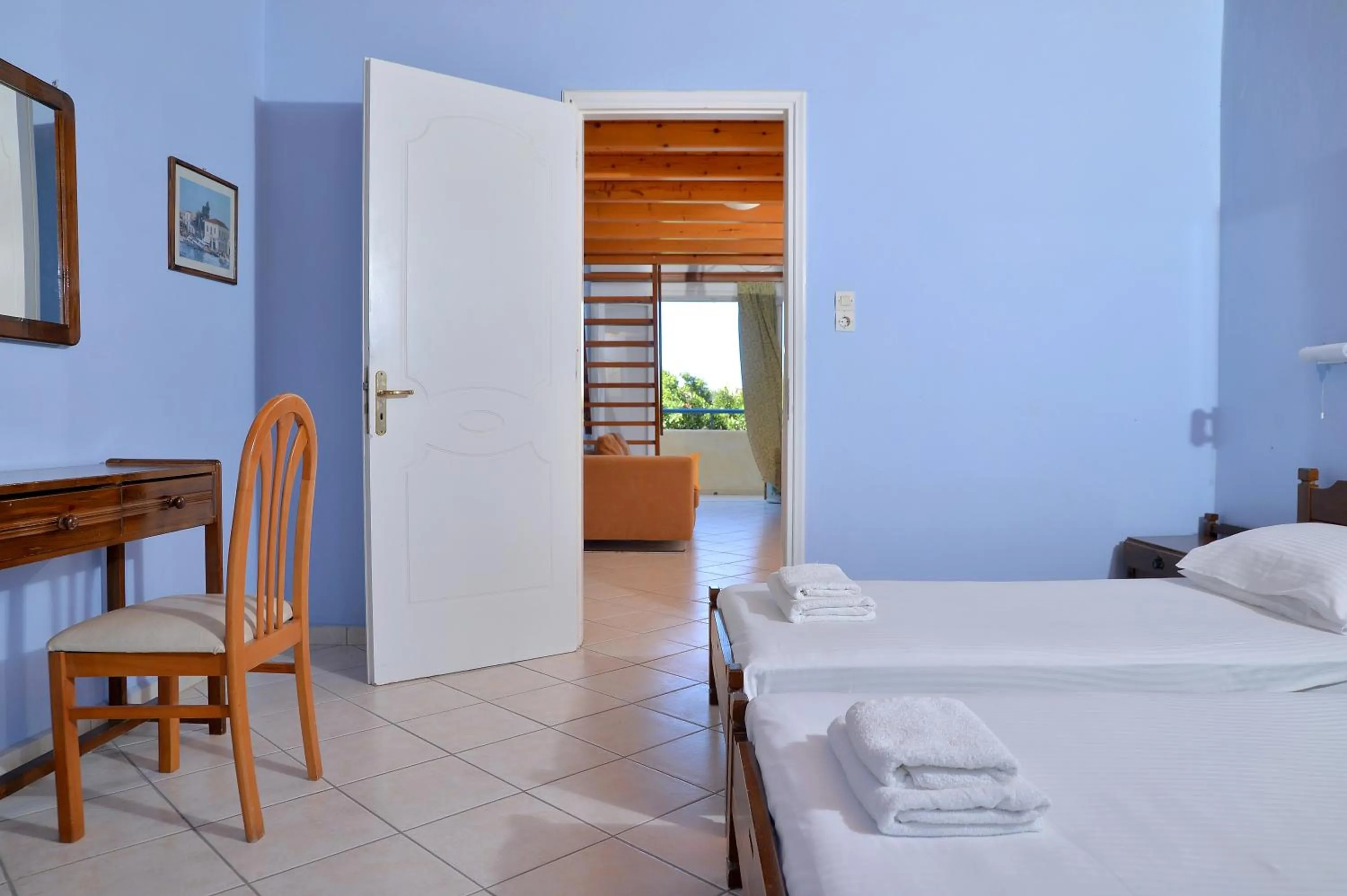 Bed in Vagia Beach Apartments, Aegina Island