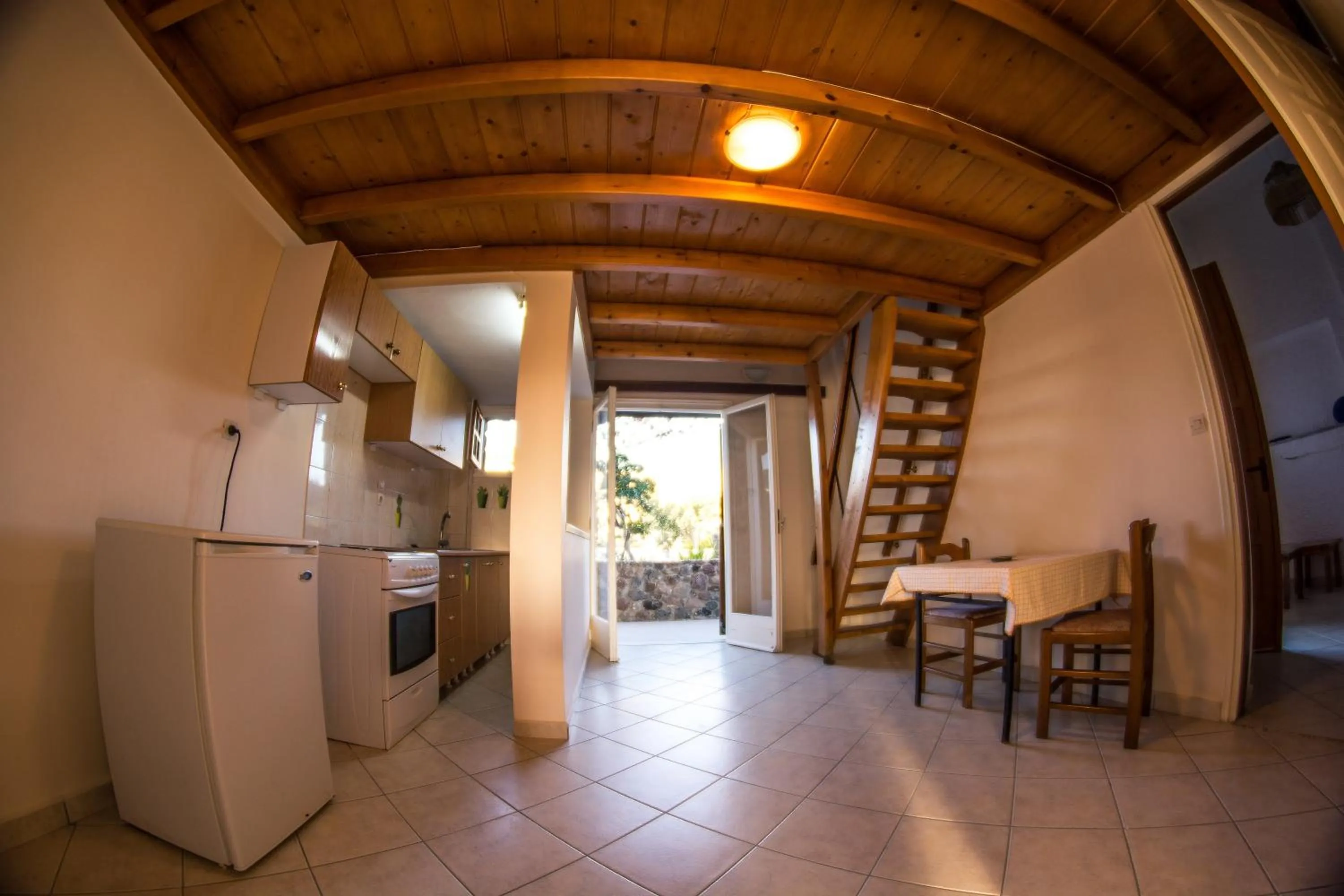 Dining area in Vagia Beach Apartments, Aegina Island